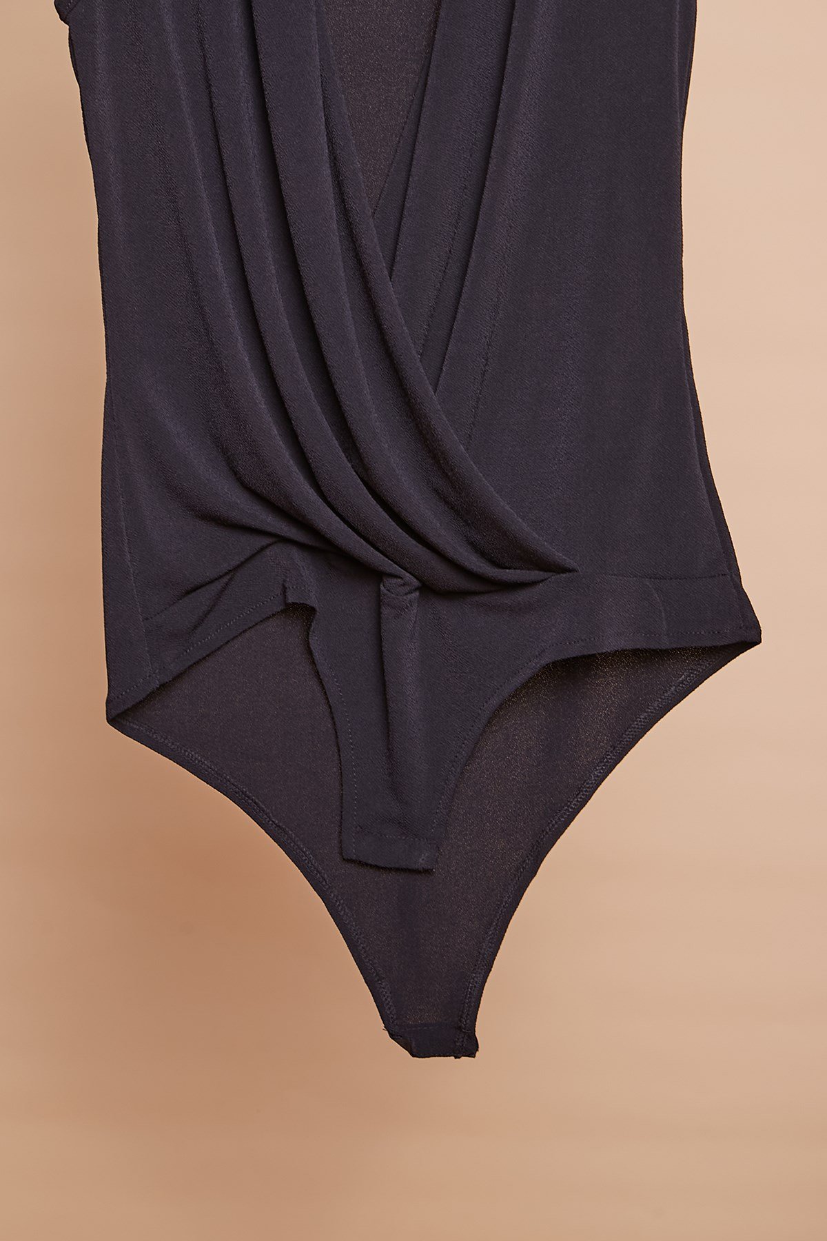 JUMENTkadın krep kumaş anvelop kruvaze kolu büzgülü kısa kol zıbınlı likralı bodysuit bluz
