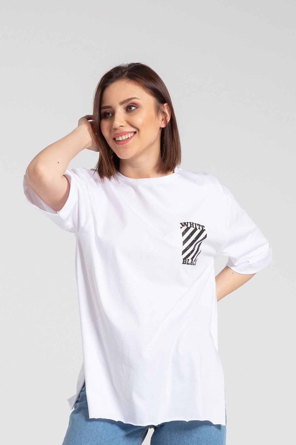 JUMENTKadın No Dasy Off Baskılı Bluz -Krem