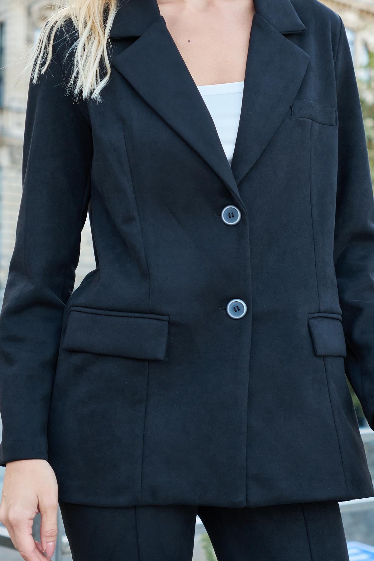 JUMENTkadın suni süet oversize blazer ceket