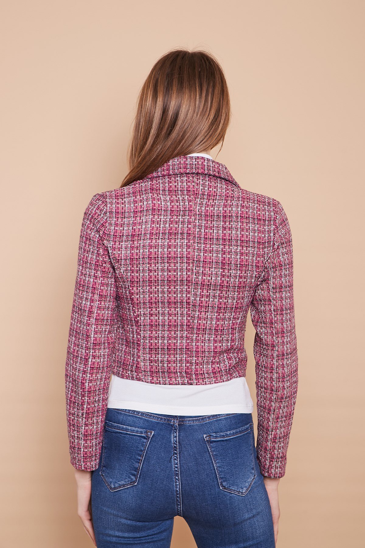 JUMENTkadın tüvit blazer kısa ceket