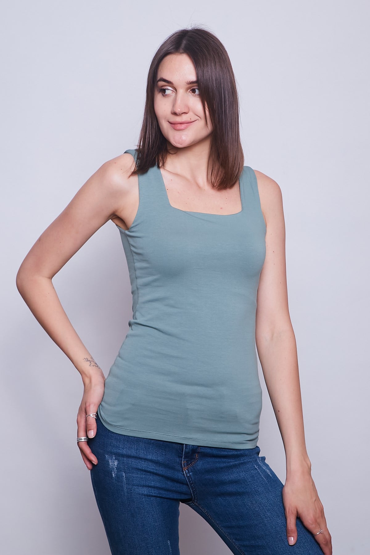 JUMENTMonalisa Kare Yaka Kolsuz Body -K.Mint 
