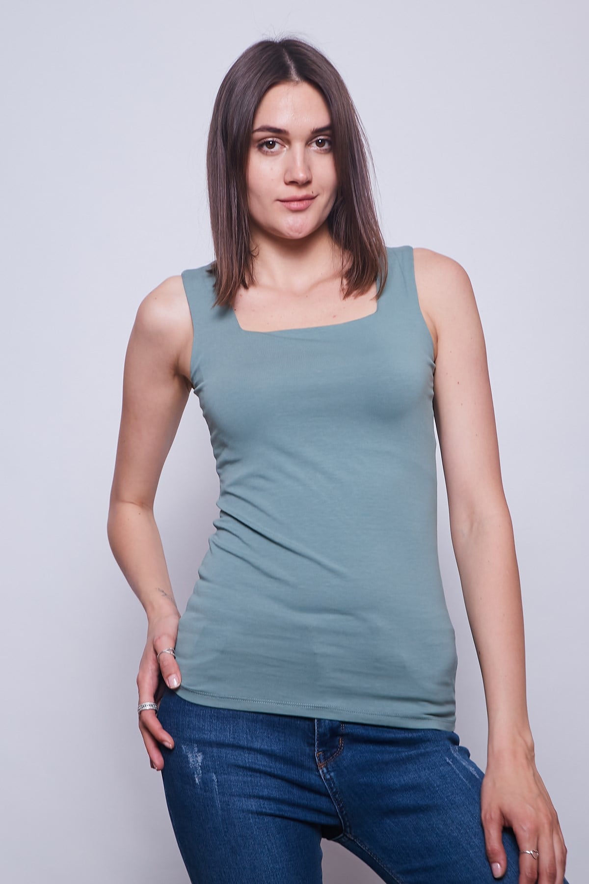 JUMENTMonalisa Kare Yaka Kolsuz Body -K.Mint 
