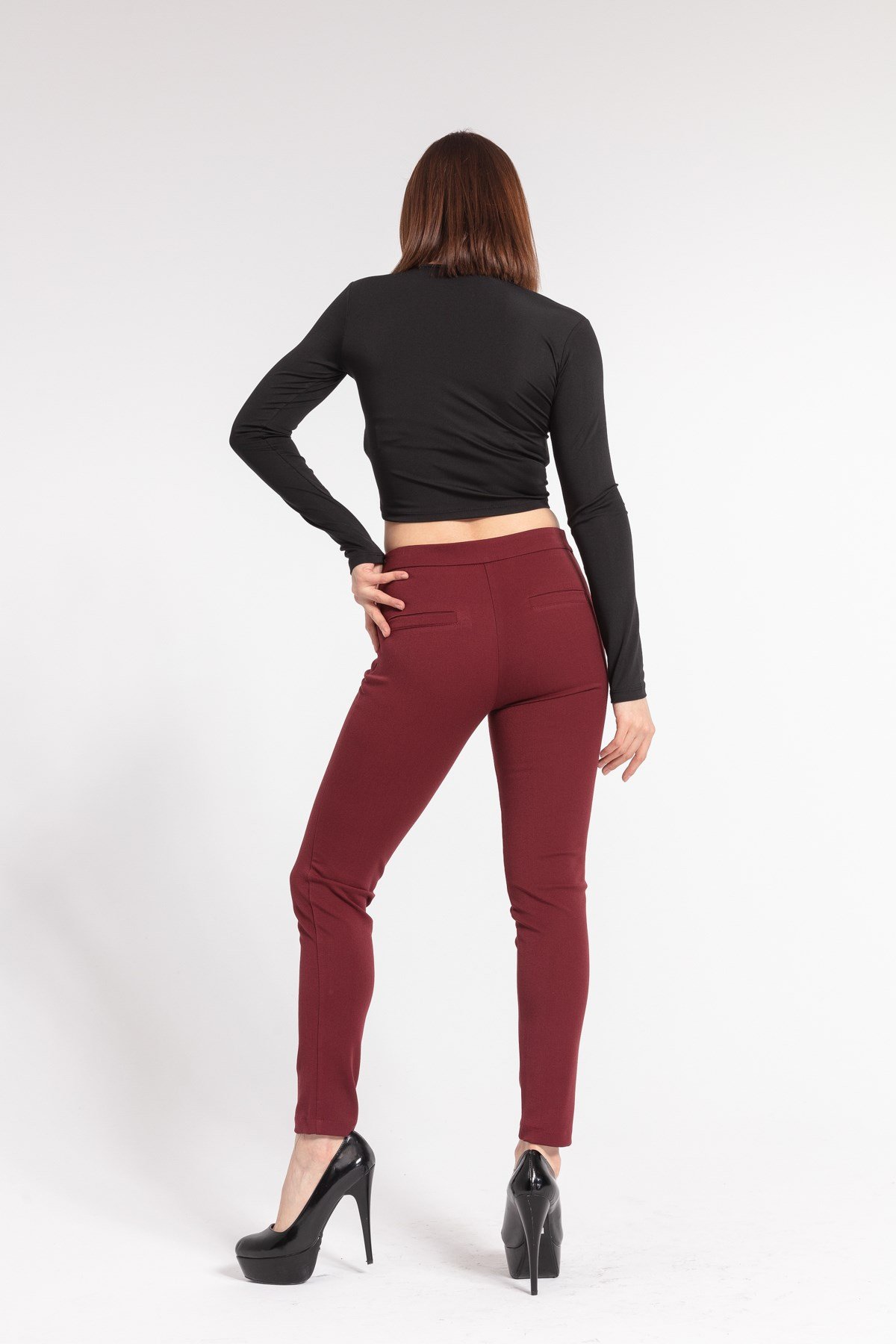 JUMENTÖnü Flato Cepli Pantolon -Bordo