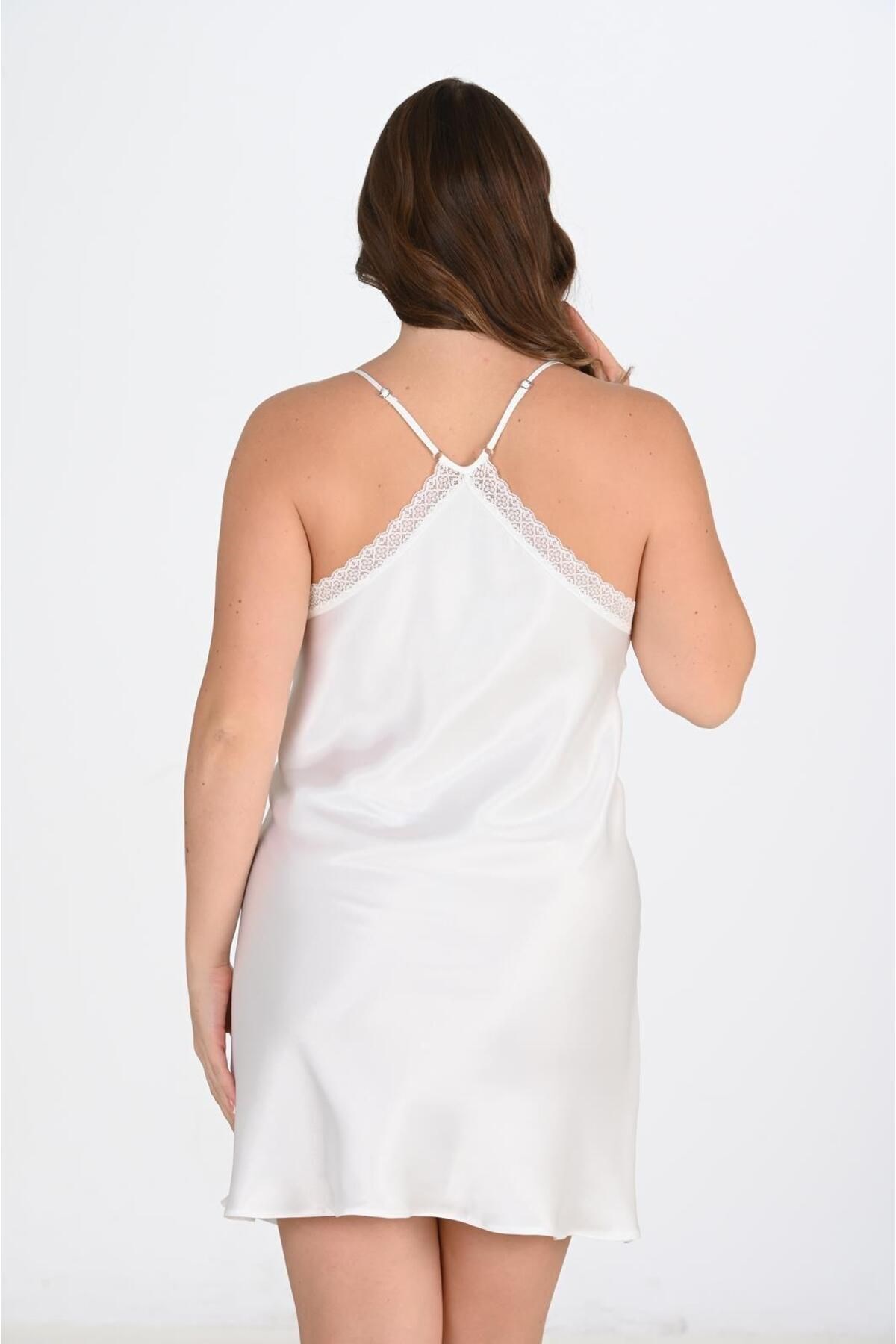 2li Beyaz-pembe Sabahlık Takımı Bigsize 6210