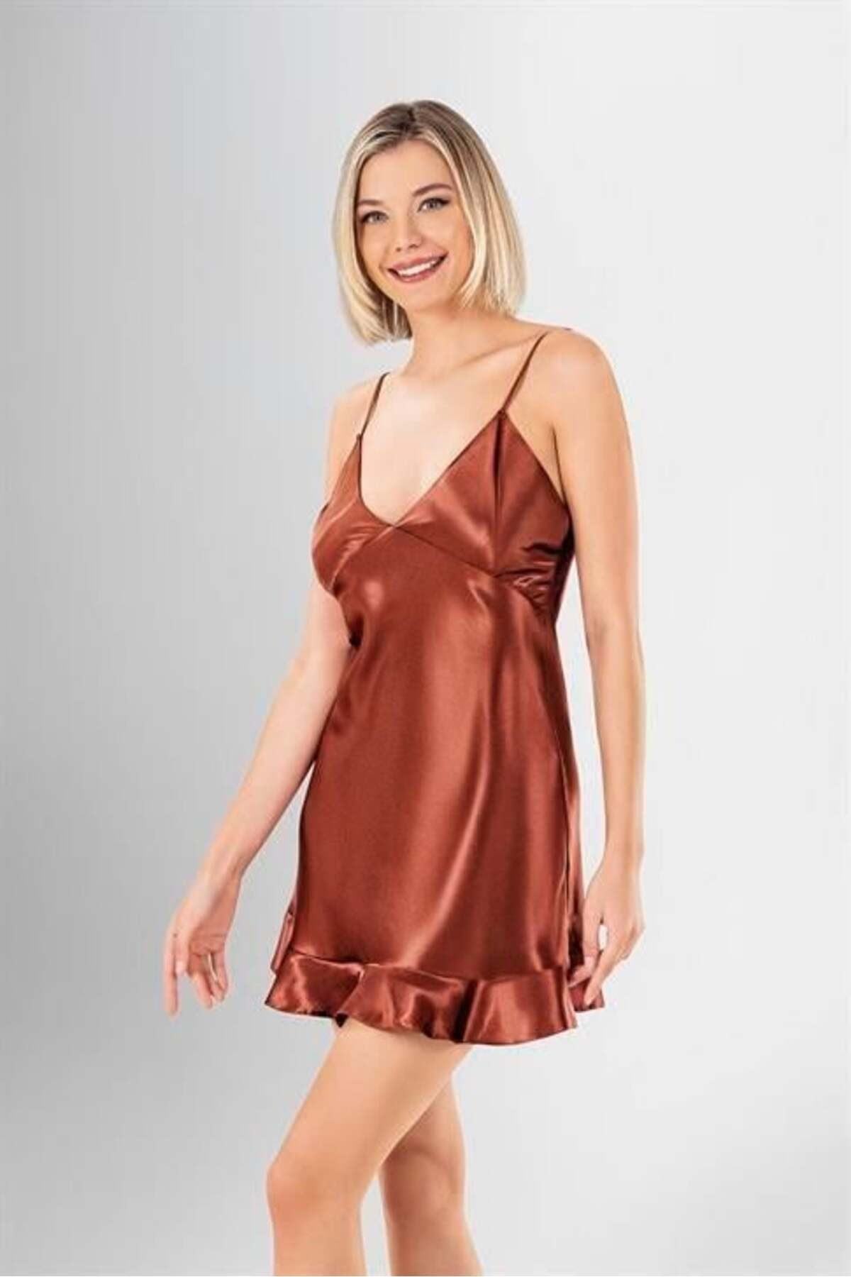 Arias Closet 2 li Kısa Sabahlık Takımı Kiremit OZN-22733