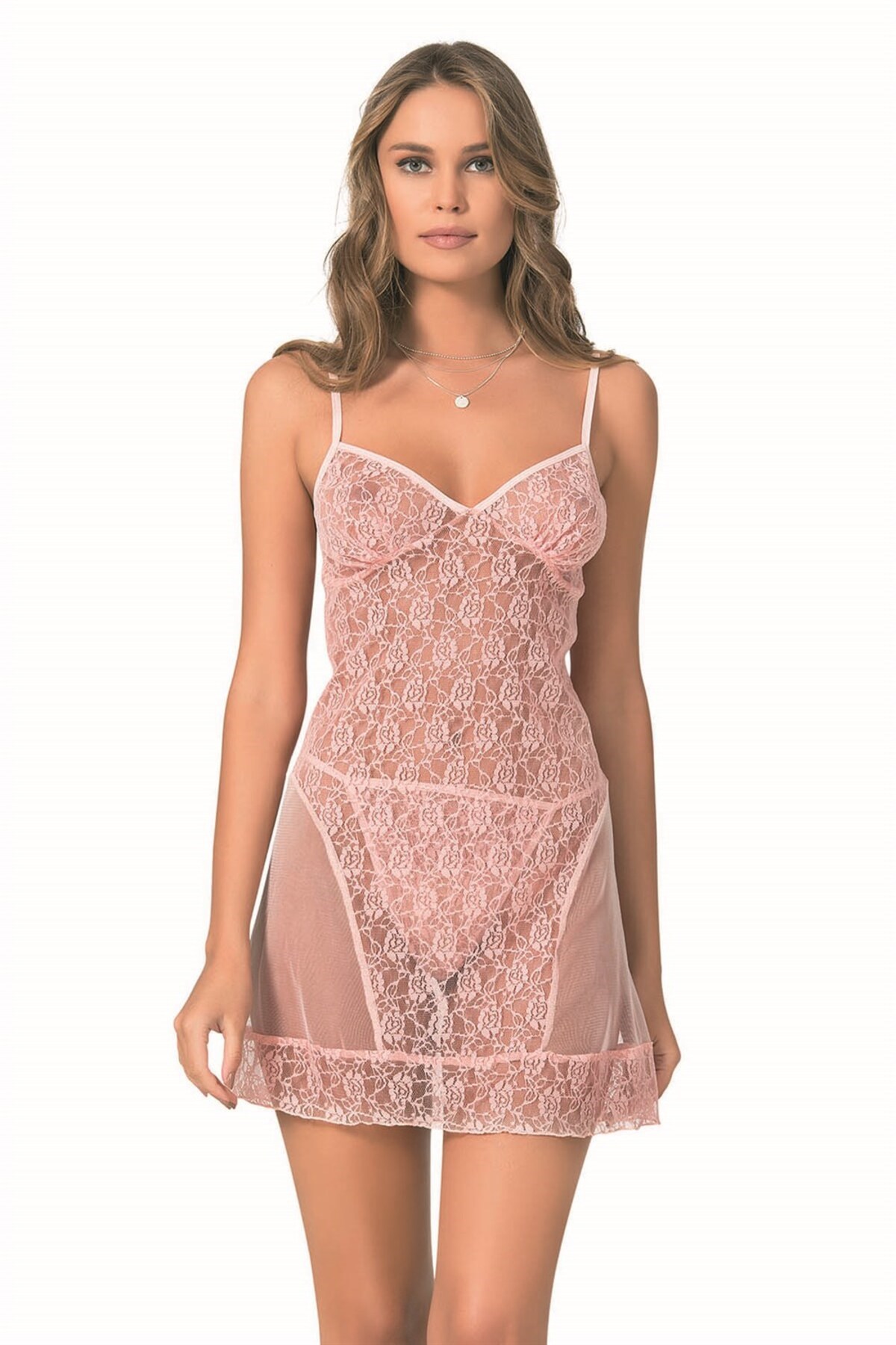 Aria's Closet Somon Kısa Tül Gecelik