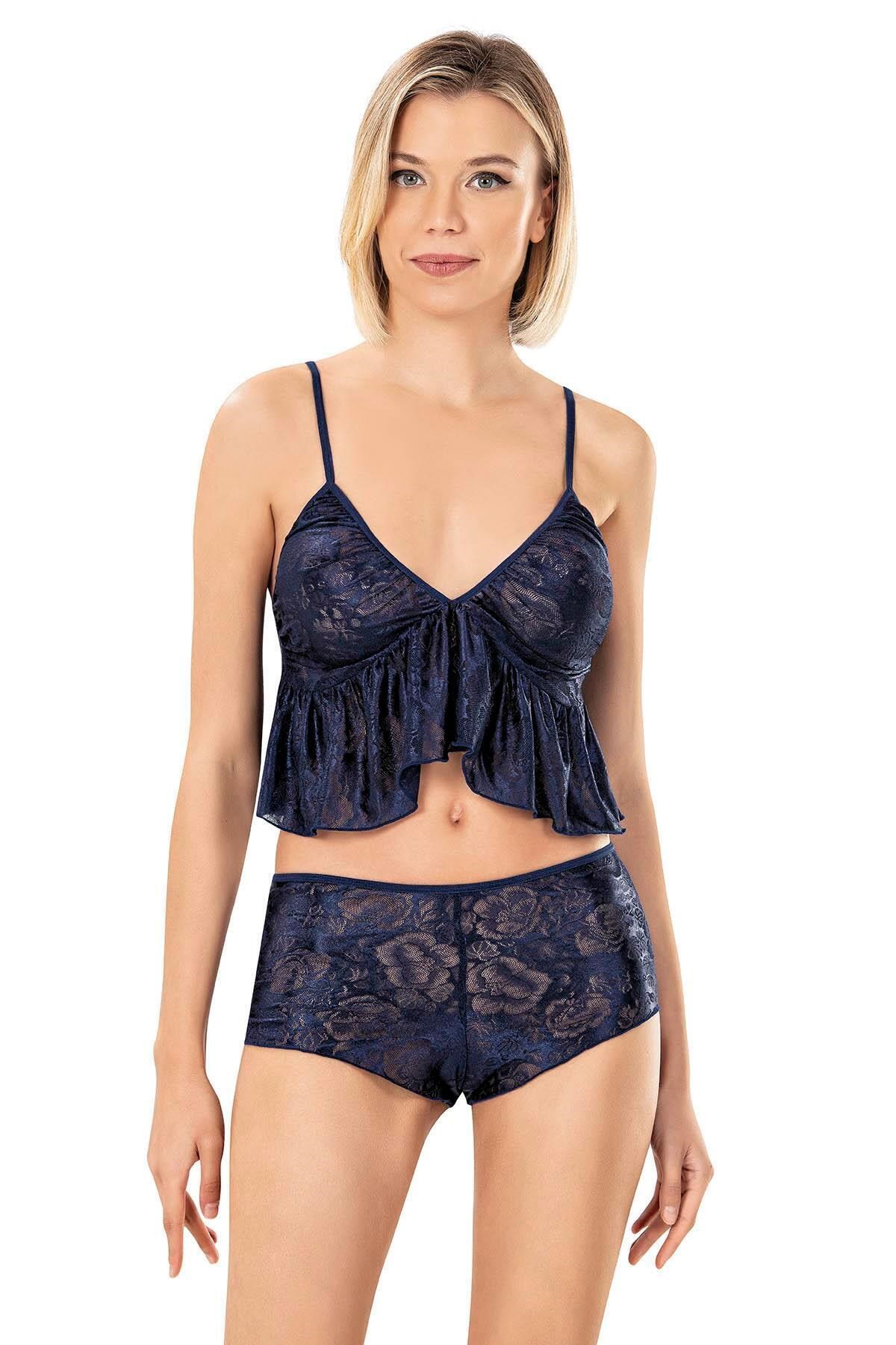 PRİMODA 9154 JAKARLI ŞORTLU TK--LACİV - -- M