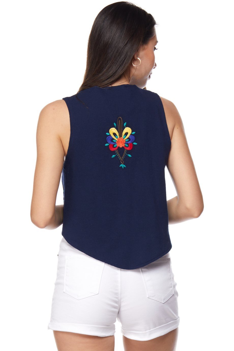  Lacivert Nakışlı Yelek