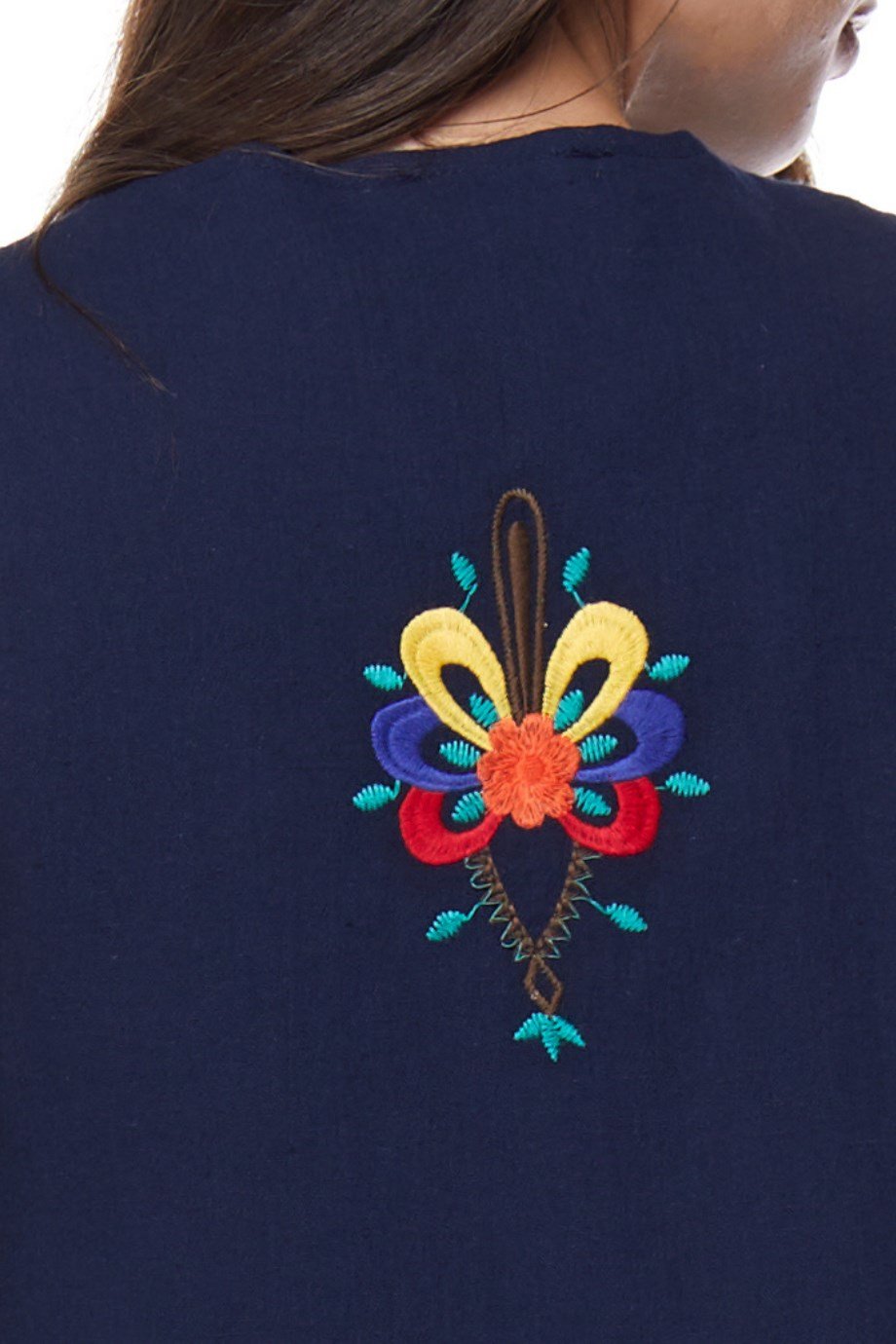  Lacivert Nakışlı Yelek