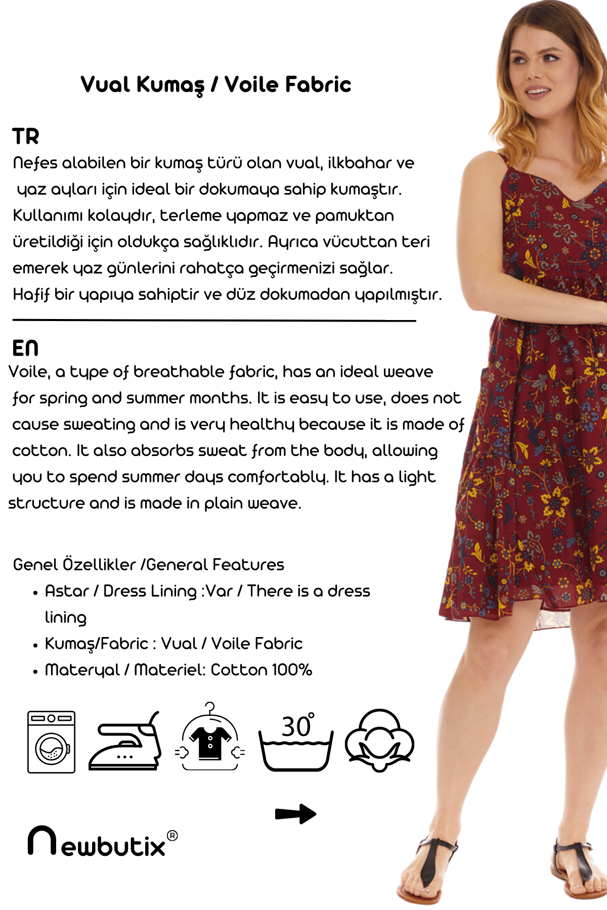 Askılı Vual Bordo Kısa Elbise