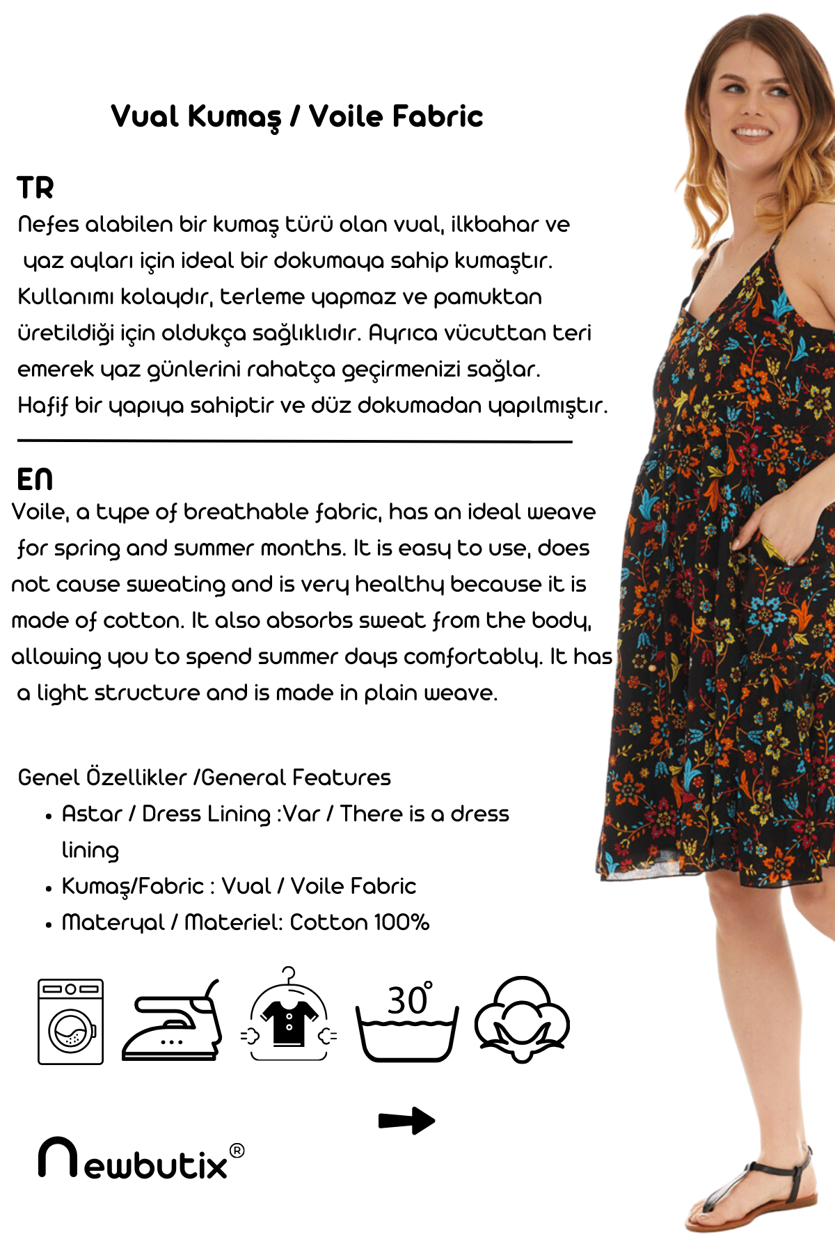 Askılı Vual Siyah Kısa Elbise