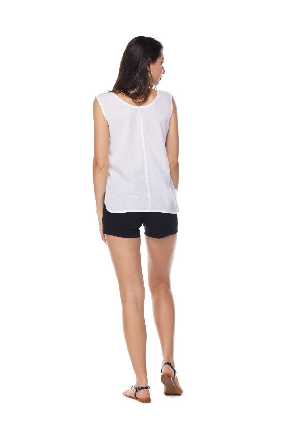 Beyaz Kolsuz İşleme Detaylı Bluz