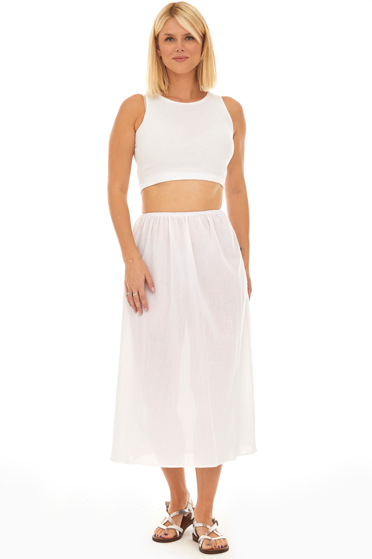 Beyaz Şile Bezi Pamuk Uzun Etek Astarı Tam Boy Jüpon 