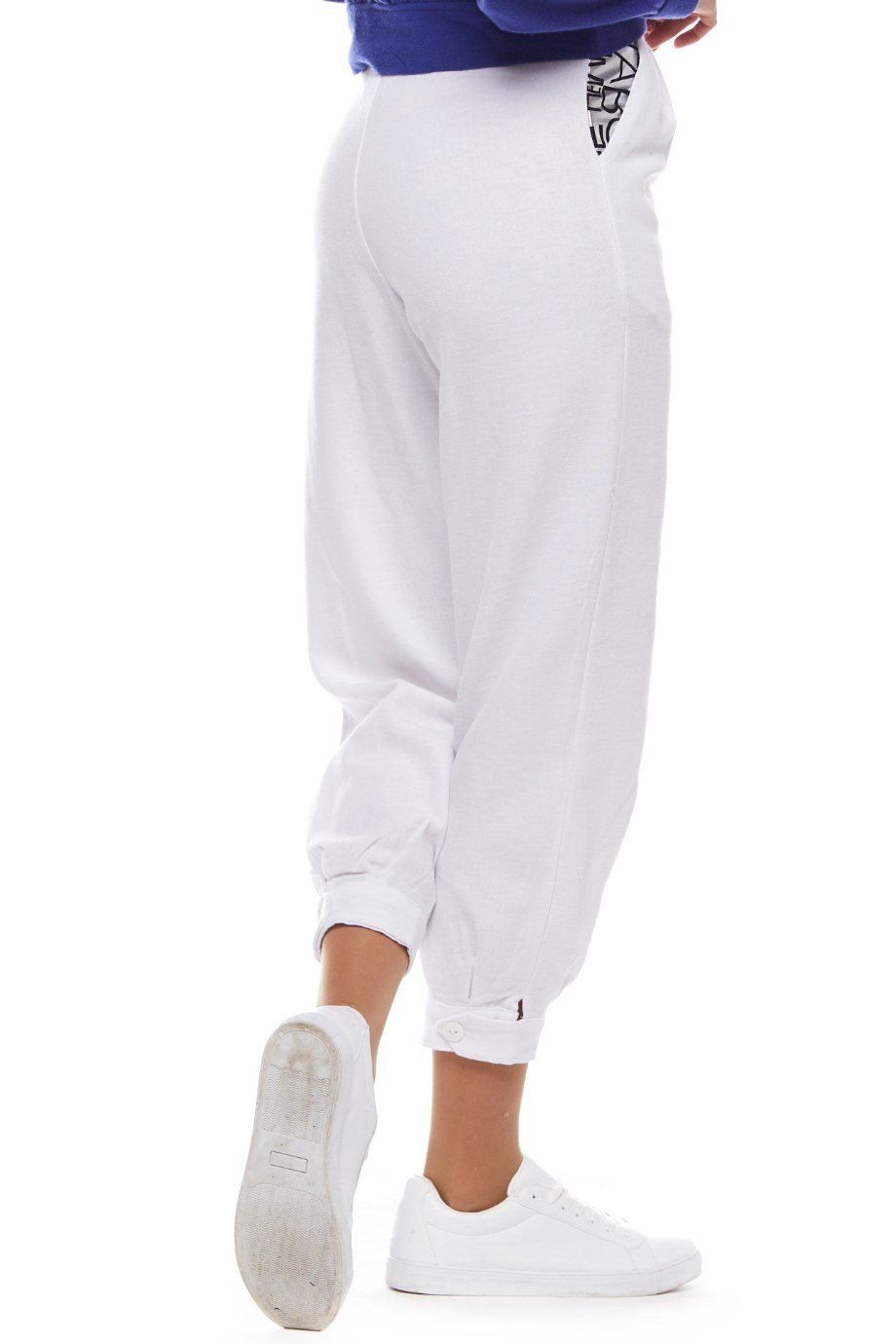 Beyaz Yazı Baskılı Pantolon