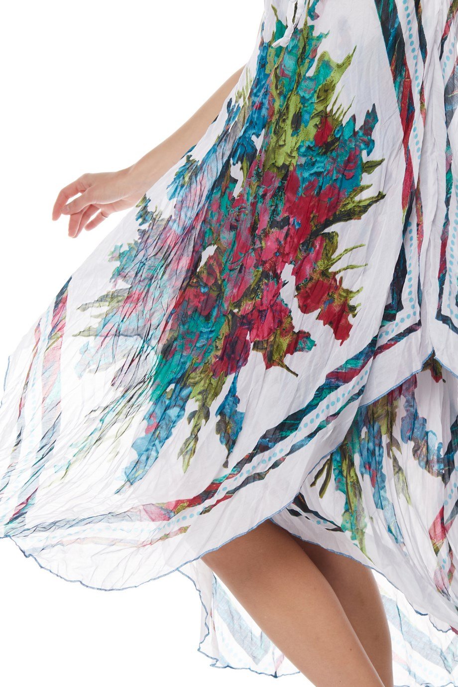 Desenli Askılı Elbise-6077