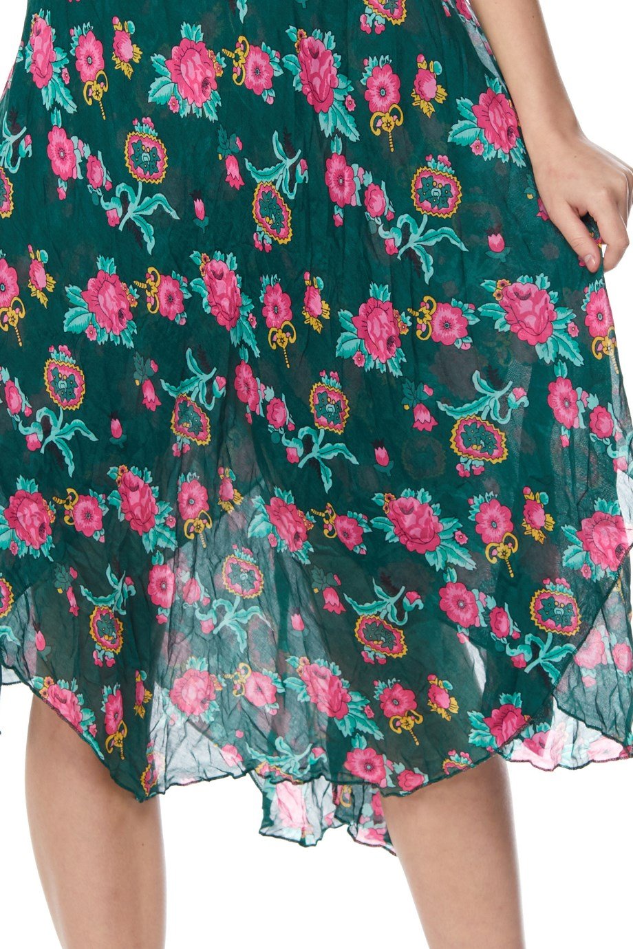 Desenli Askılı Elbise-6082