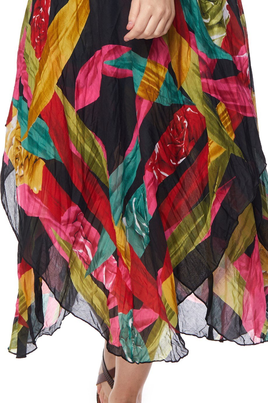 Patterned Strappy Dress-6125