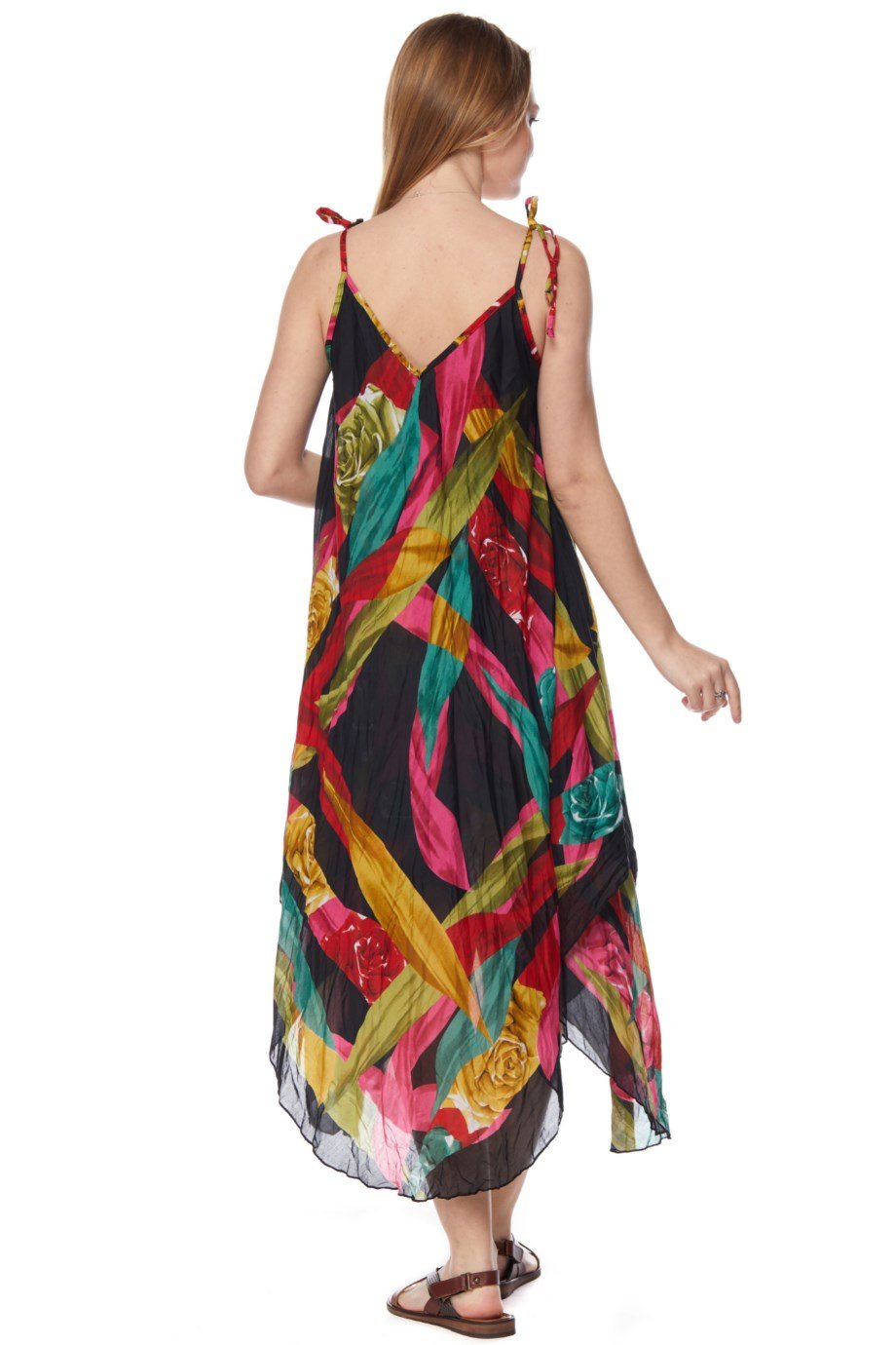 Patterned Strappy Dress-6125