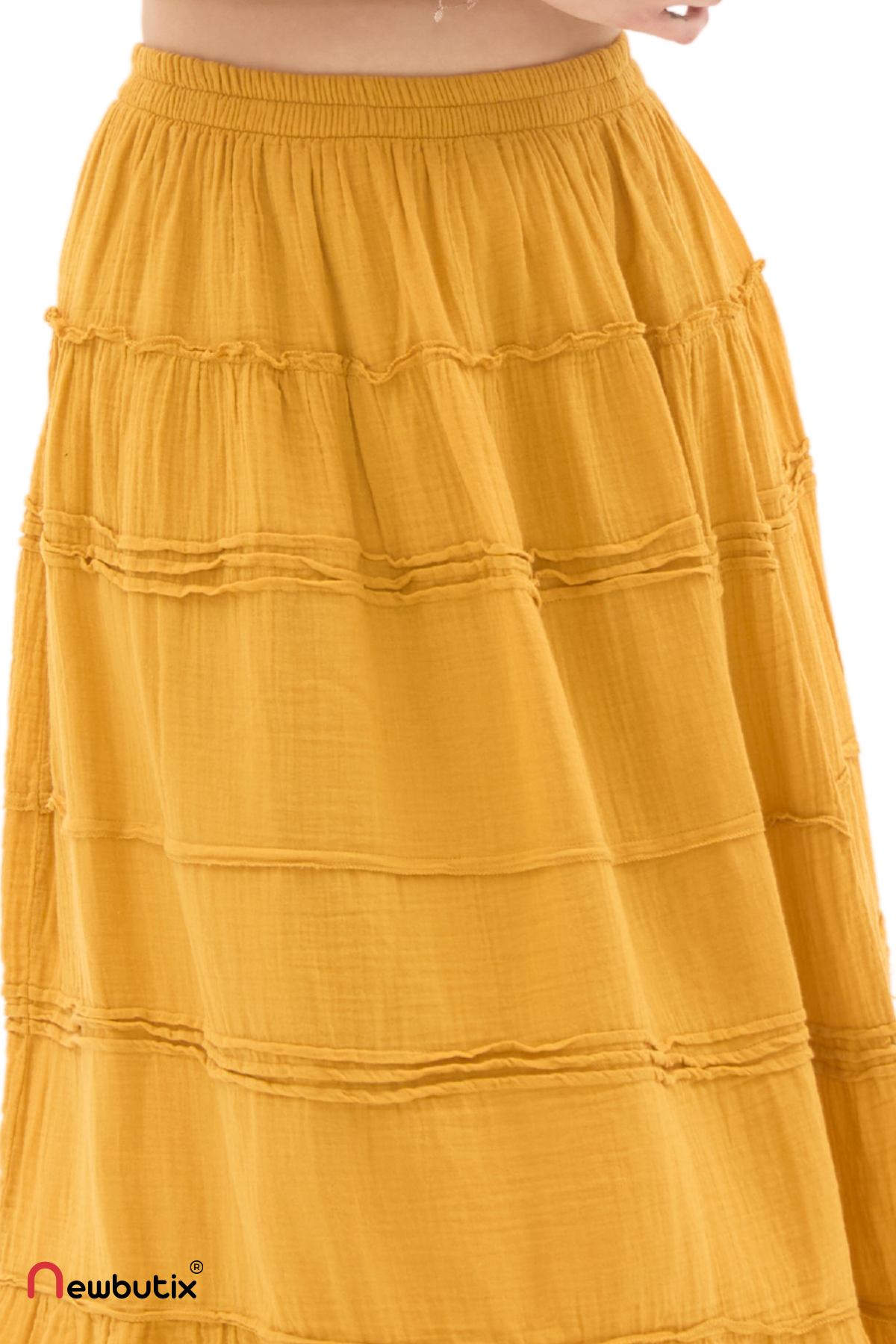 Hardal Müslin Uzun Yazlık Etek