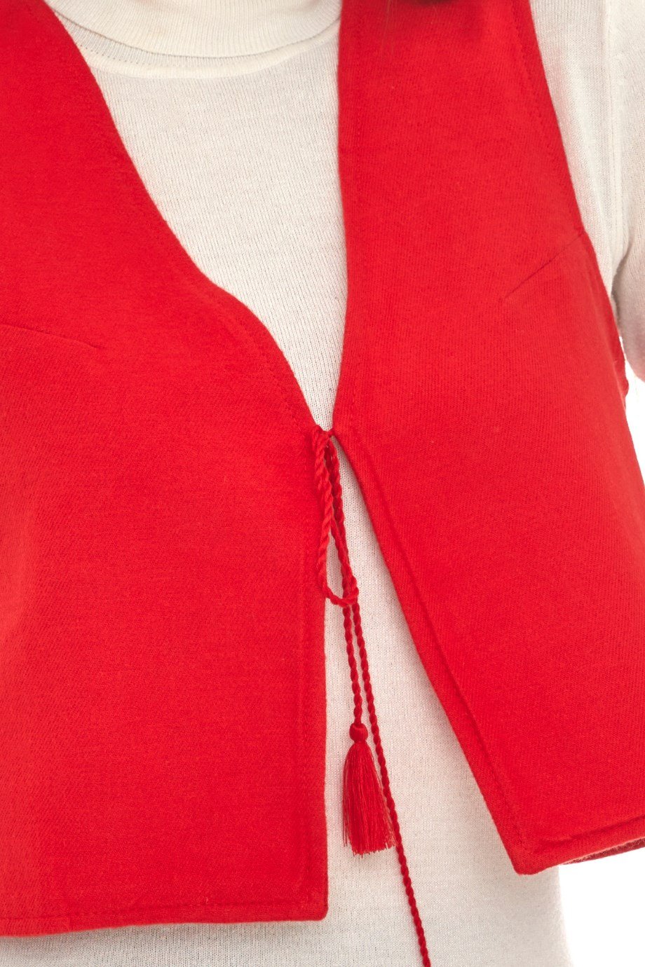 Kırmızı Pazen Kolsuz Yelek