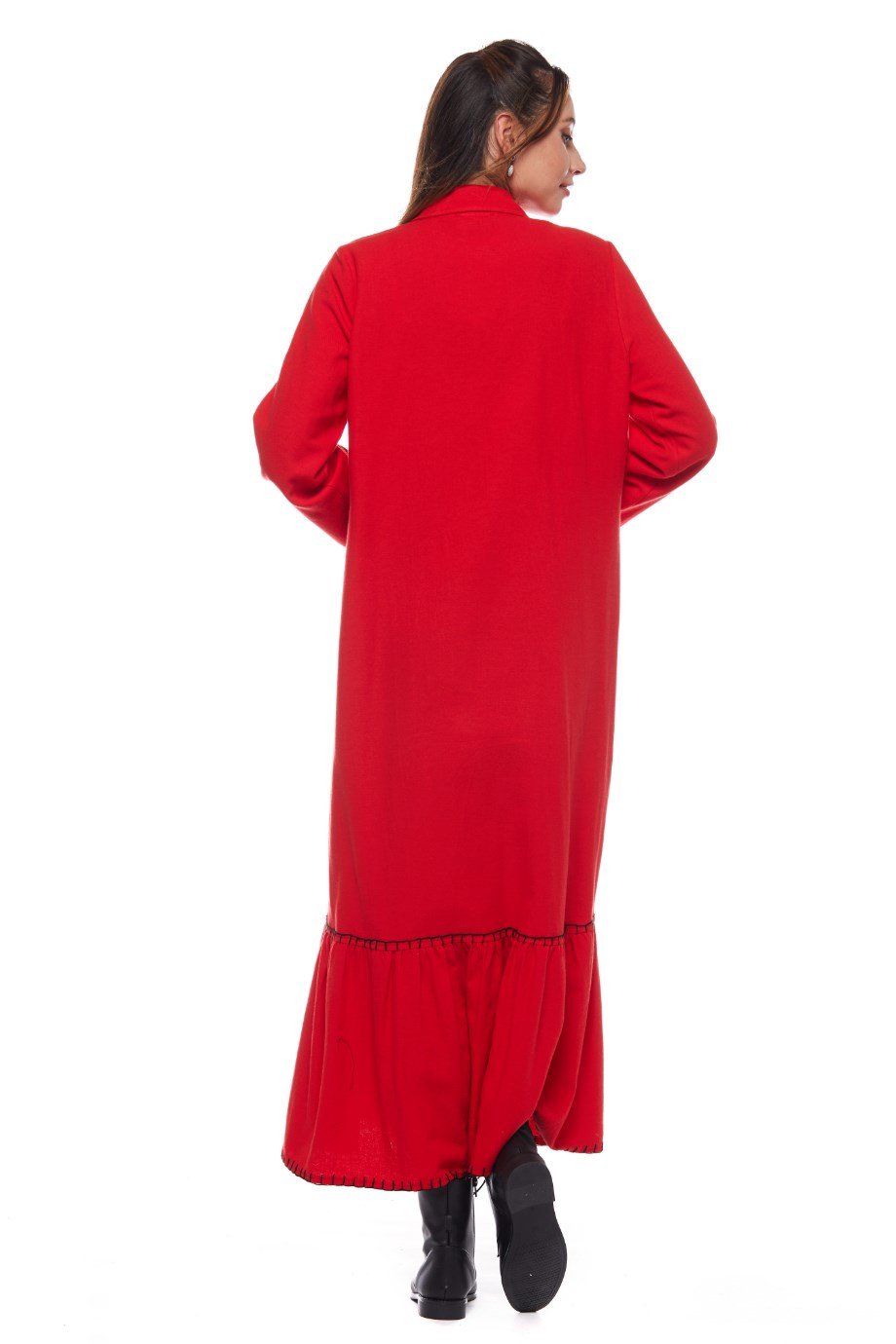 Kırmızı Uzun Nazlı Elbise