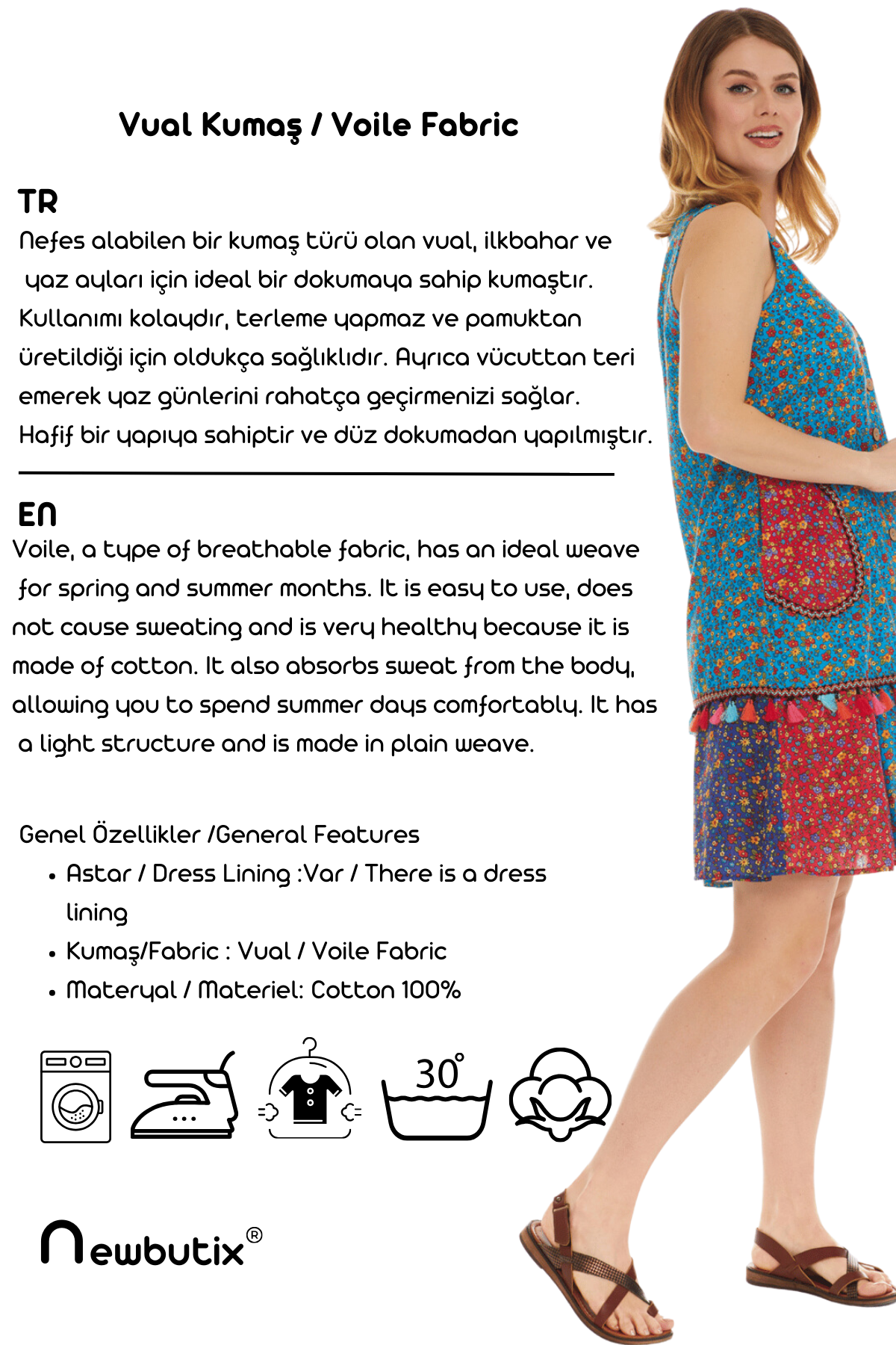 Kolsuz Turkuaz Vual Püskül Detaylı Kısa Elbise 