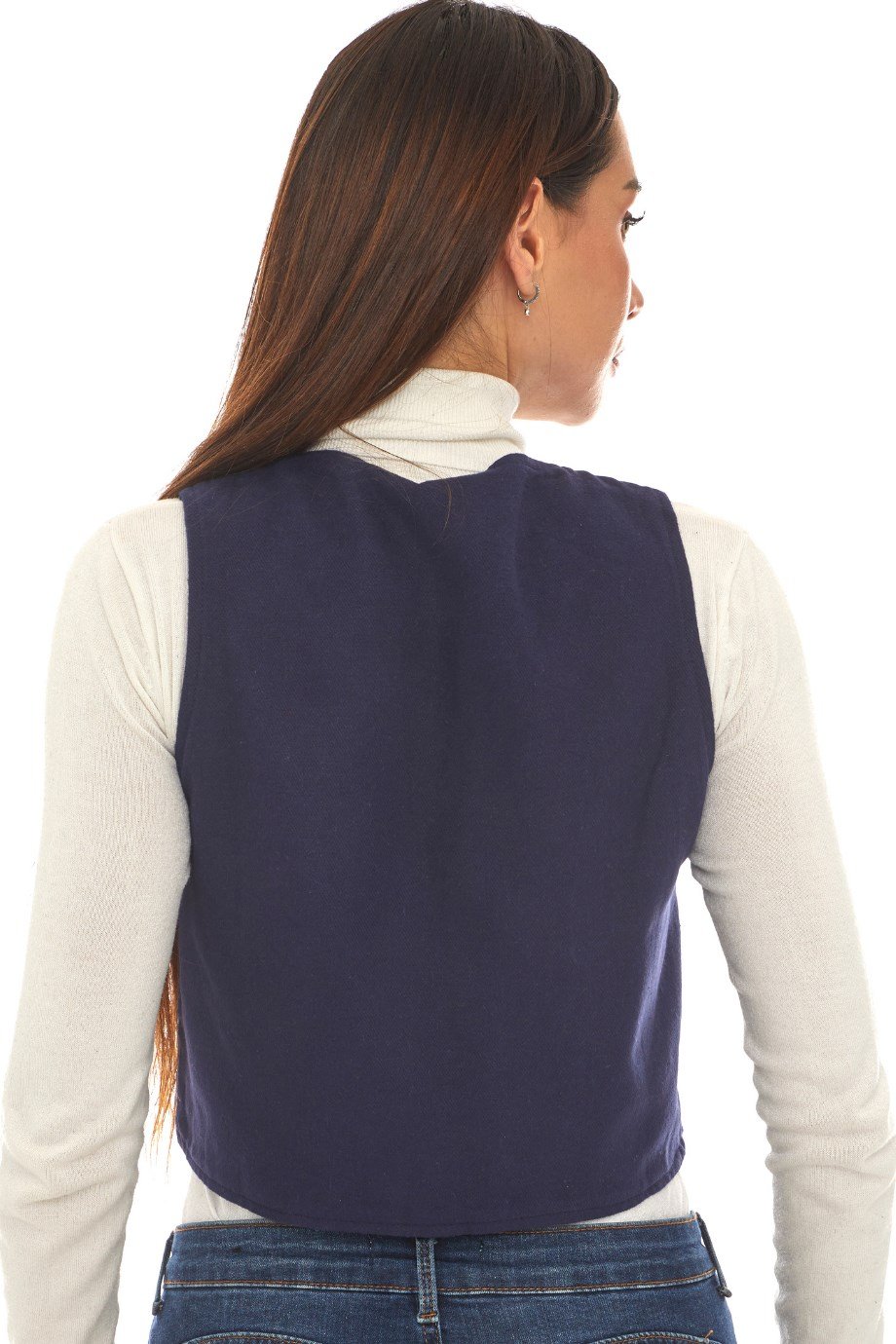 Lacivert Pazen Kolsuz Yelek