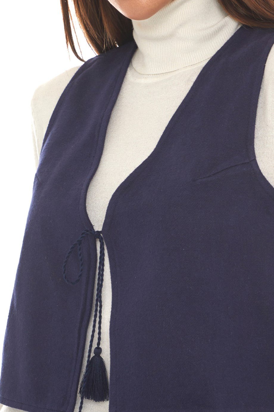 Lacivert Pazen Kolsuz Yelek