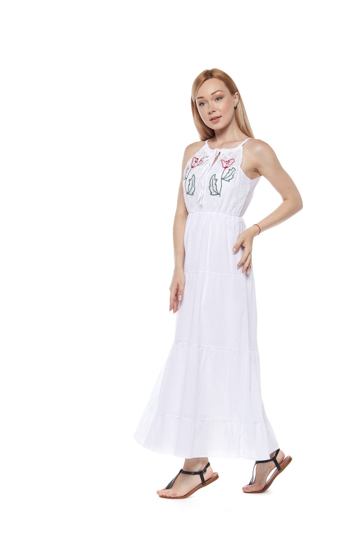 Lale Nakışlı Elbise