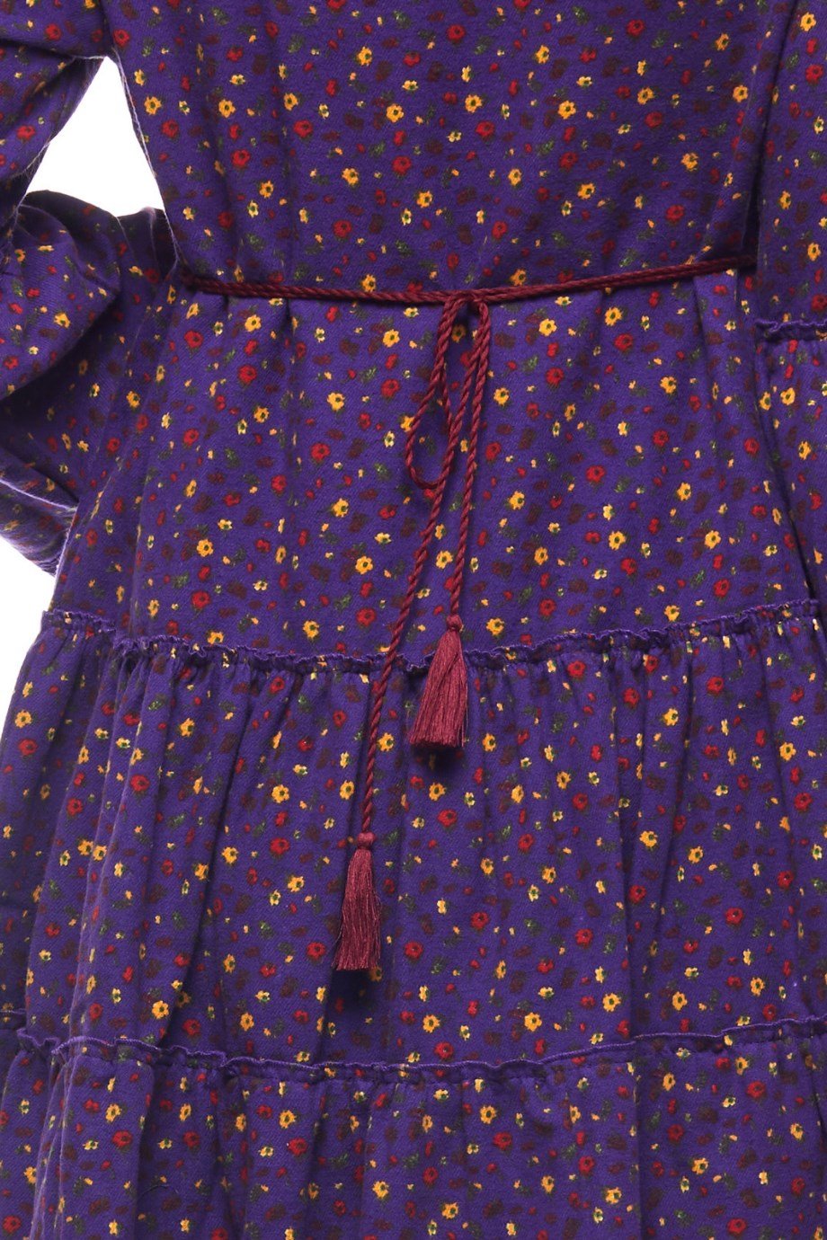 Mor Çıtır Desen Kısa Elbise