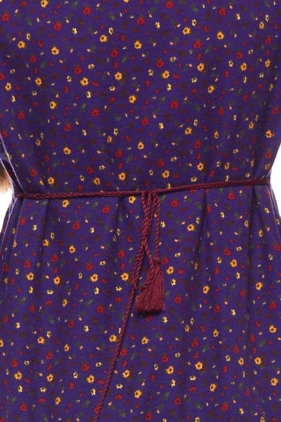 Mor Dantelli Çıtır Desen Uzun Elbise