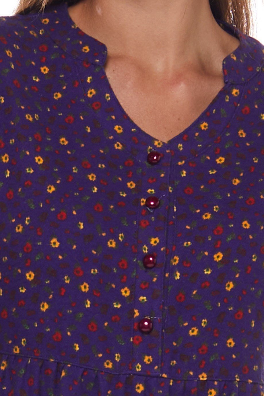 Mor Dantelli Çıtır Desen Uzun Elbise