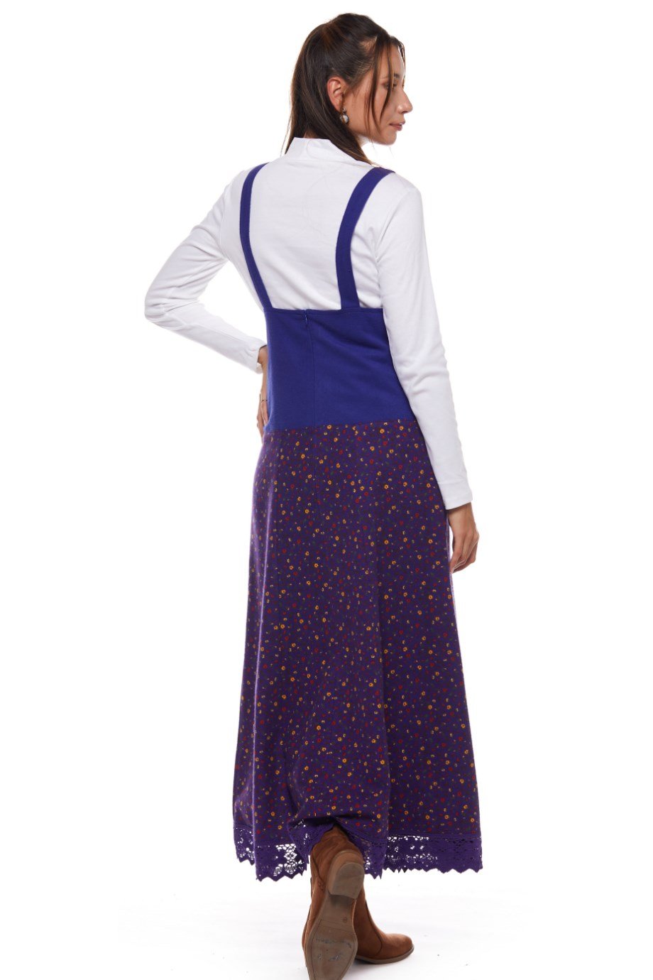 Mor Salopet Çıtır Desen Uzun Etek