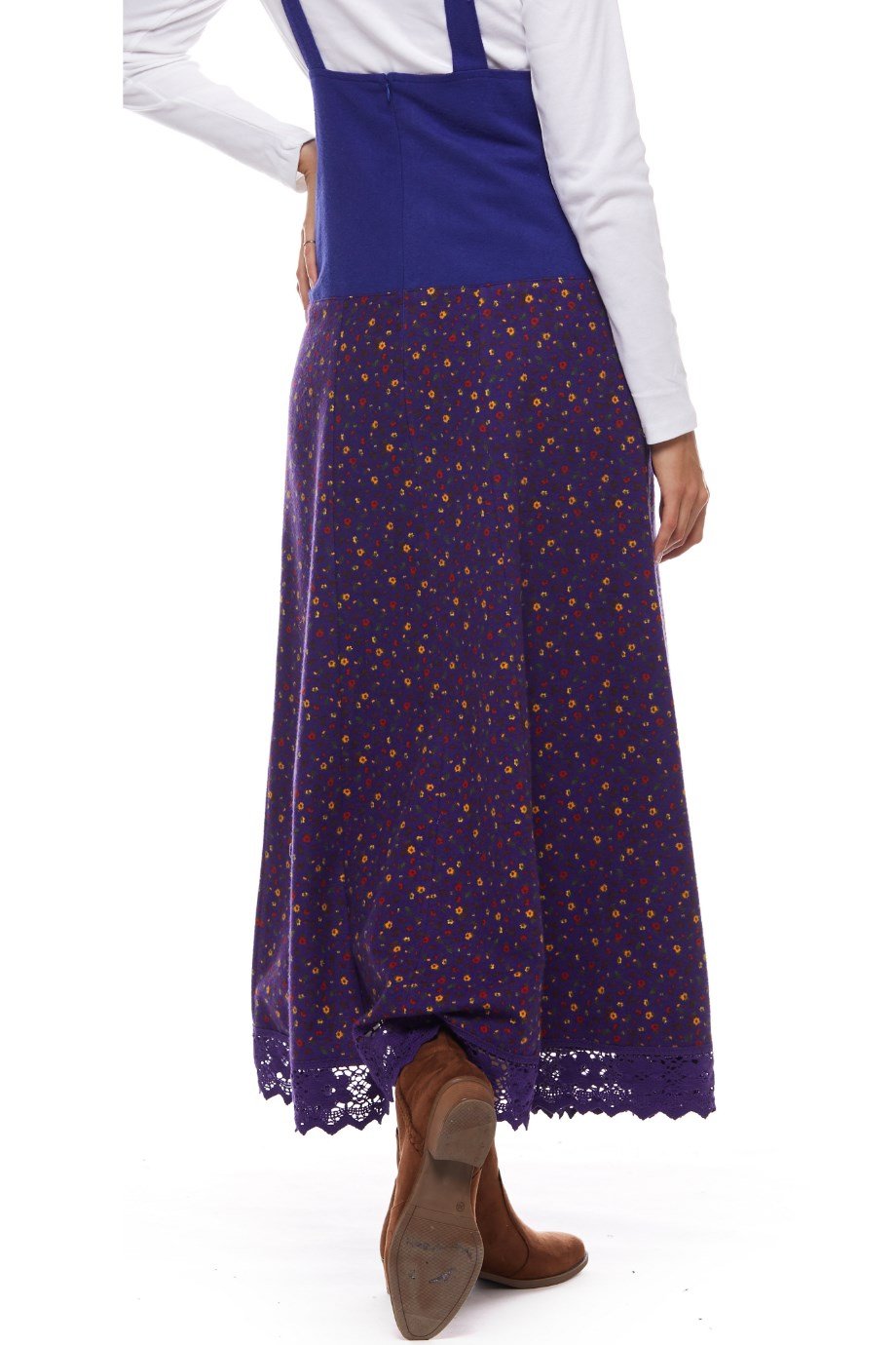 Mor Salopet Çıtır Desen Uzun Etek