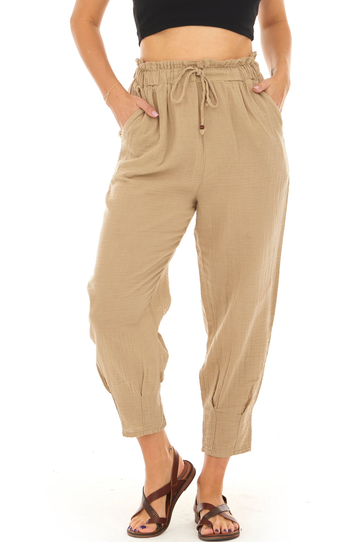 Müslin Vizon Havuç Kadın İlkbahar ve Yaz Pantolon 