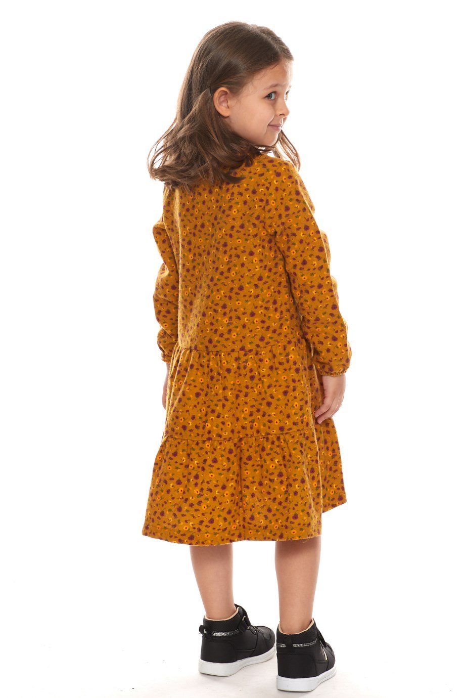 Newbutix Hardal Çocuk Uzun Kol Pazen  Püskül Yaka  Çocuk Elbise 
