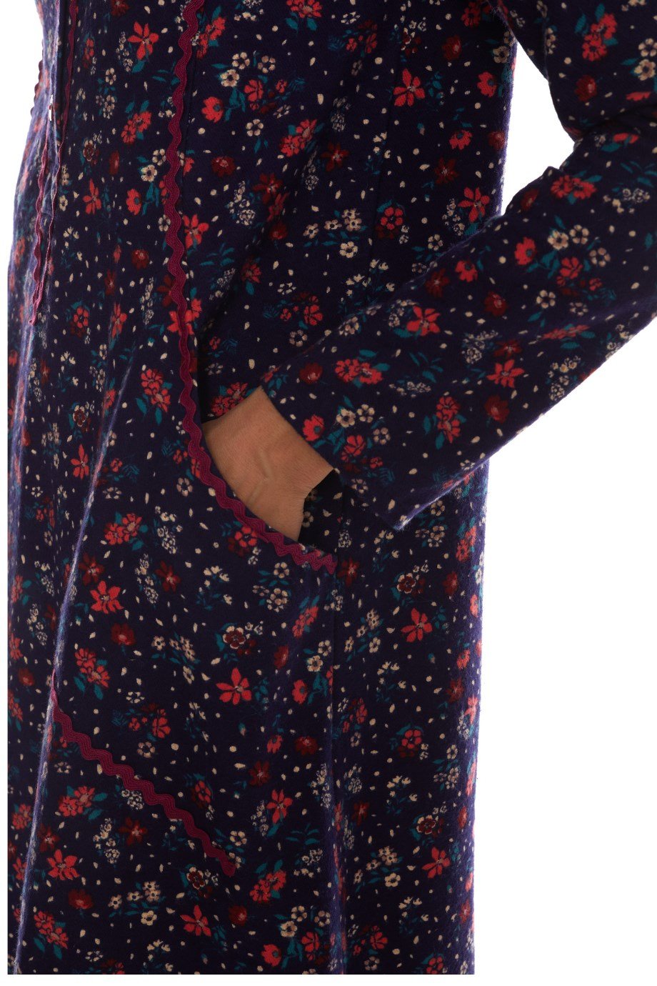 Newbutix Uzun Kol Sudem Lacivert  Pazen Çiçek Desen 