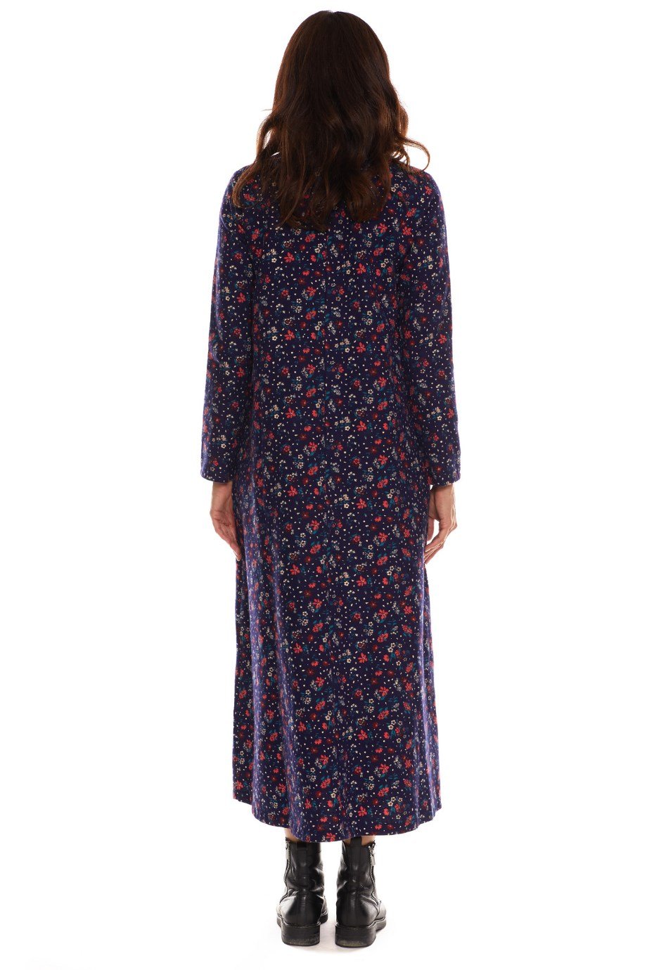 Newbutix Uzun Kol Sudem Lacivert  Pazen Çiçek Desen 