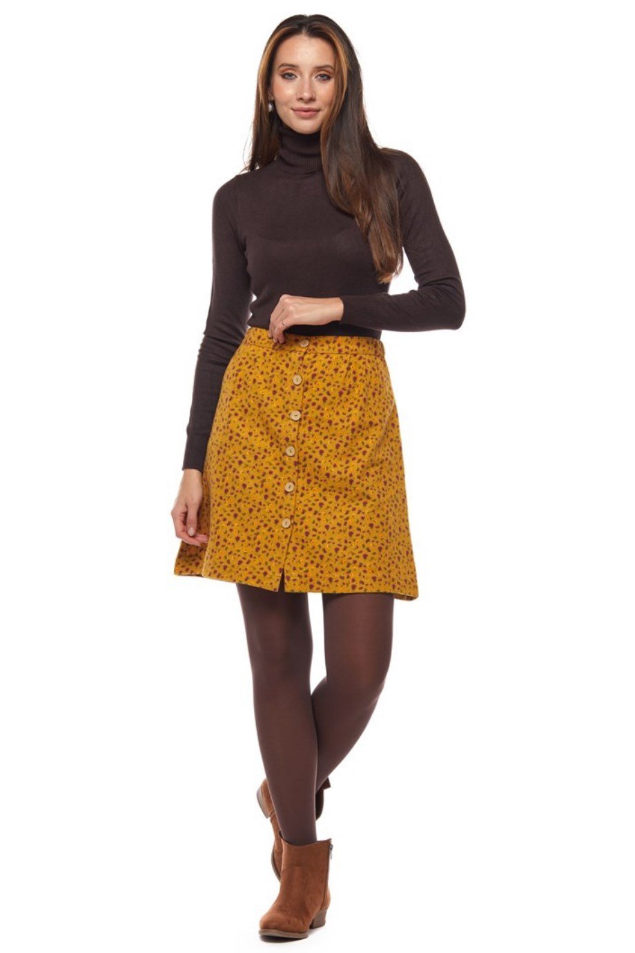 Pazen Hardal Çıtır Desen Kısa Etek