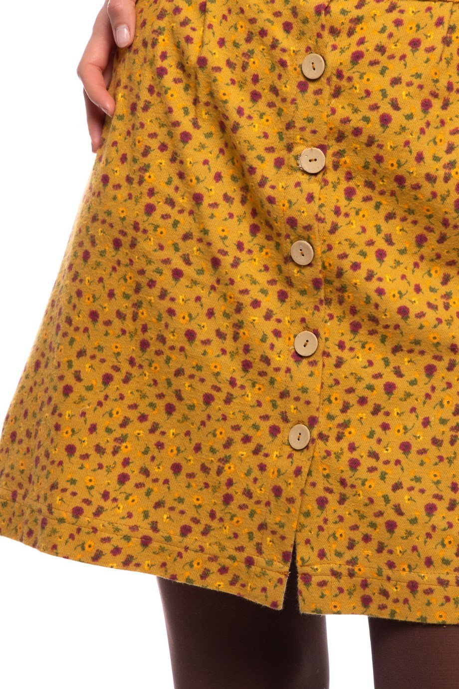 Pazen Hardal Çıtır Desen Kısa Etek