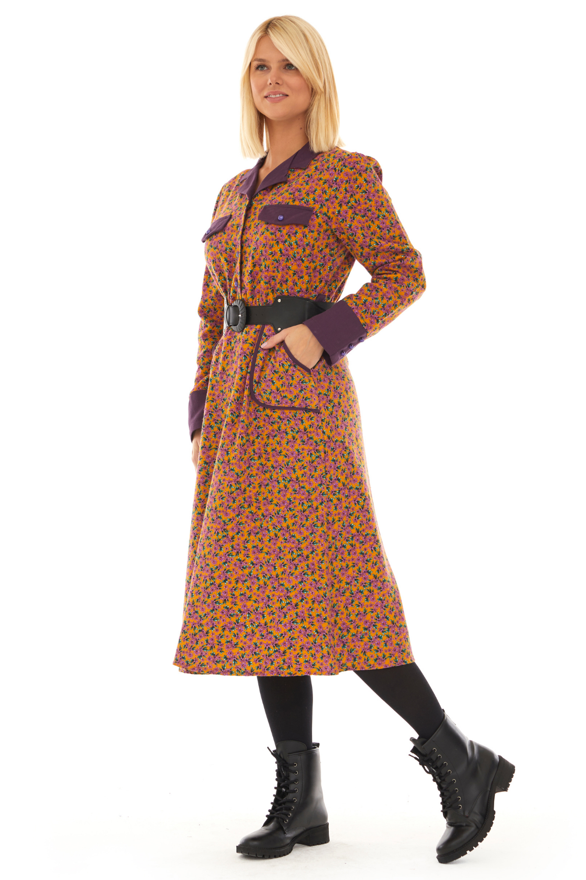 Pazen Hardal Kemerli  Sonbahar Kış Elbise