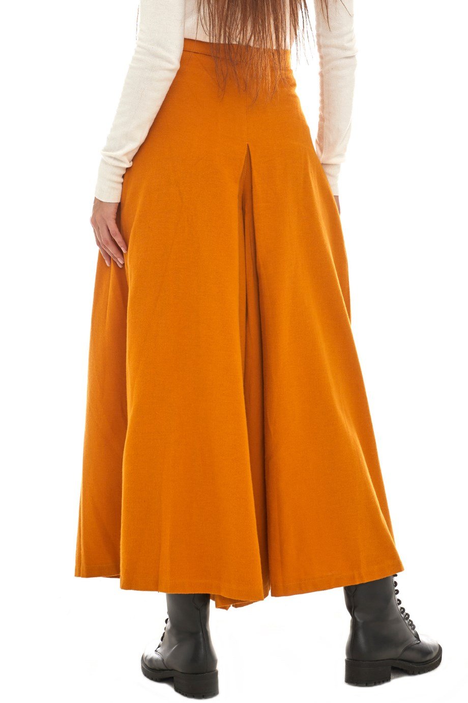 Pazen Hardal Pileli Geniş Paça Pantolon