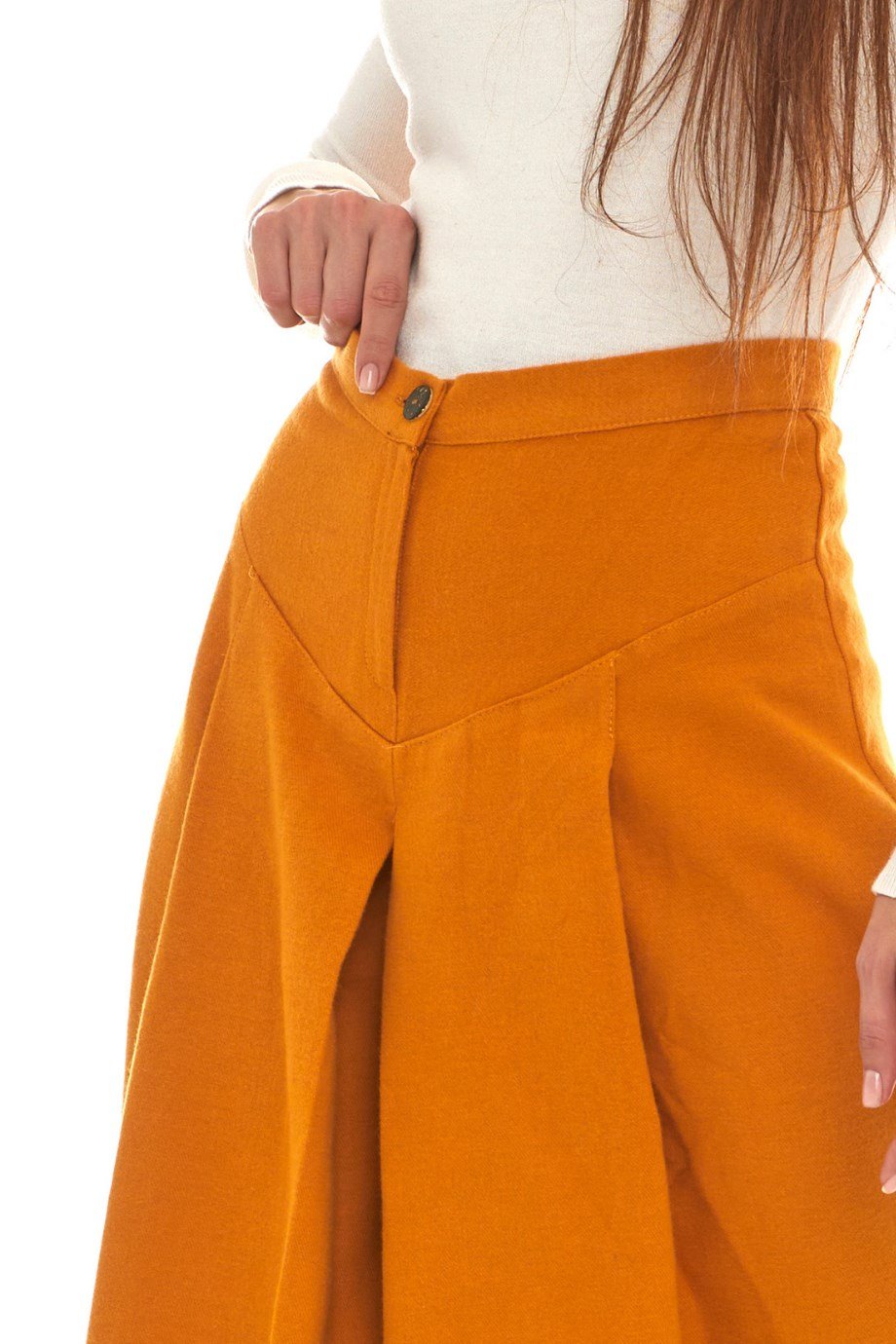 Pazen Hardal Pileli Geniş Paça Pantolon