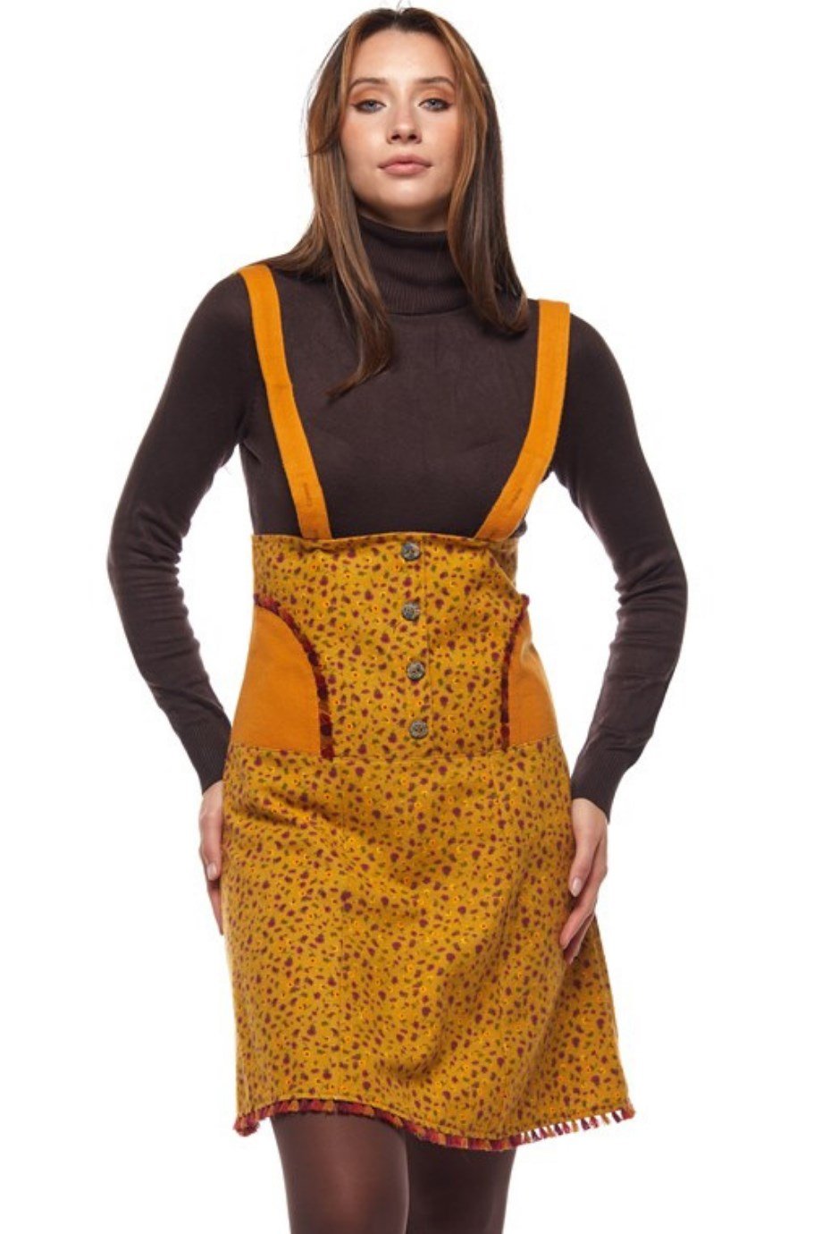 Pazen Hardal Salopet Çıtır Desen Kısa Etek