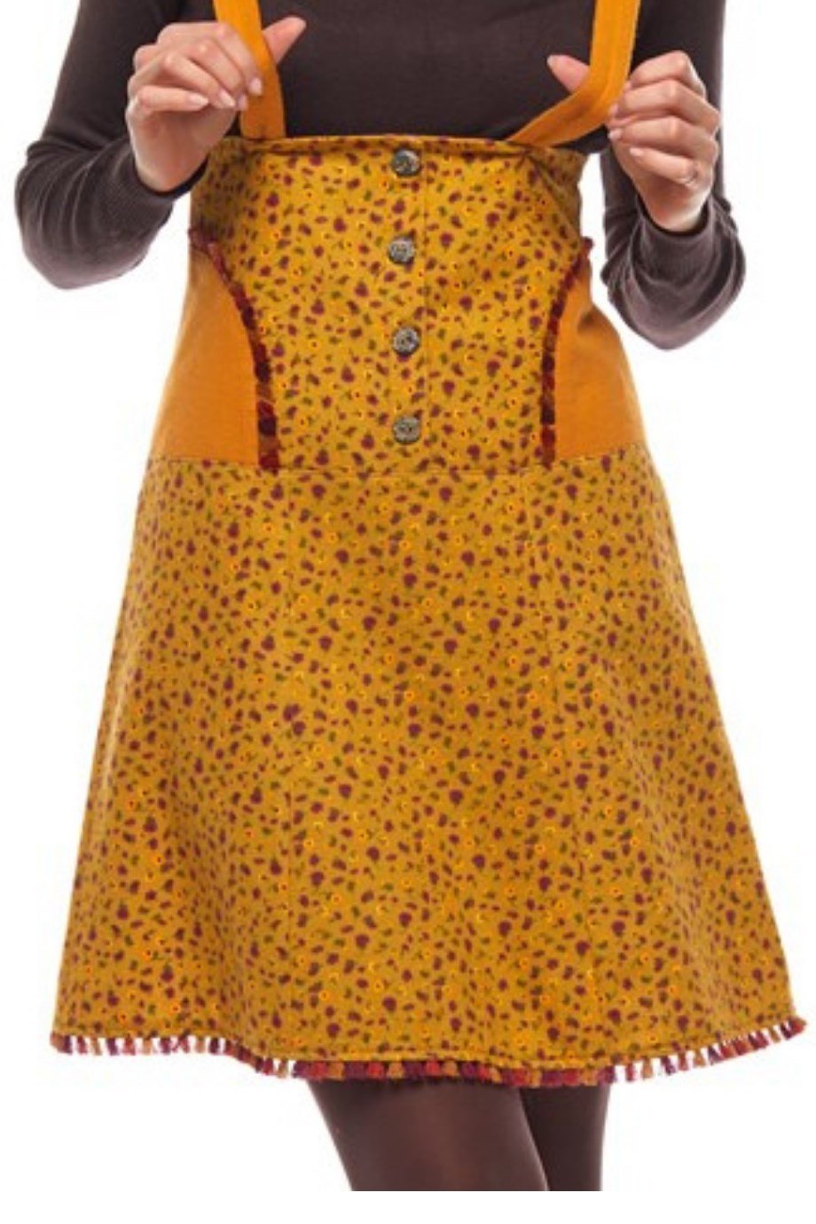 Pazen Hardal Salopet Çıtır Desen Kısa Etek