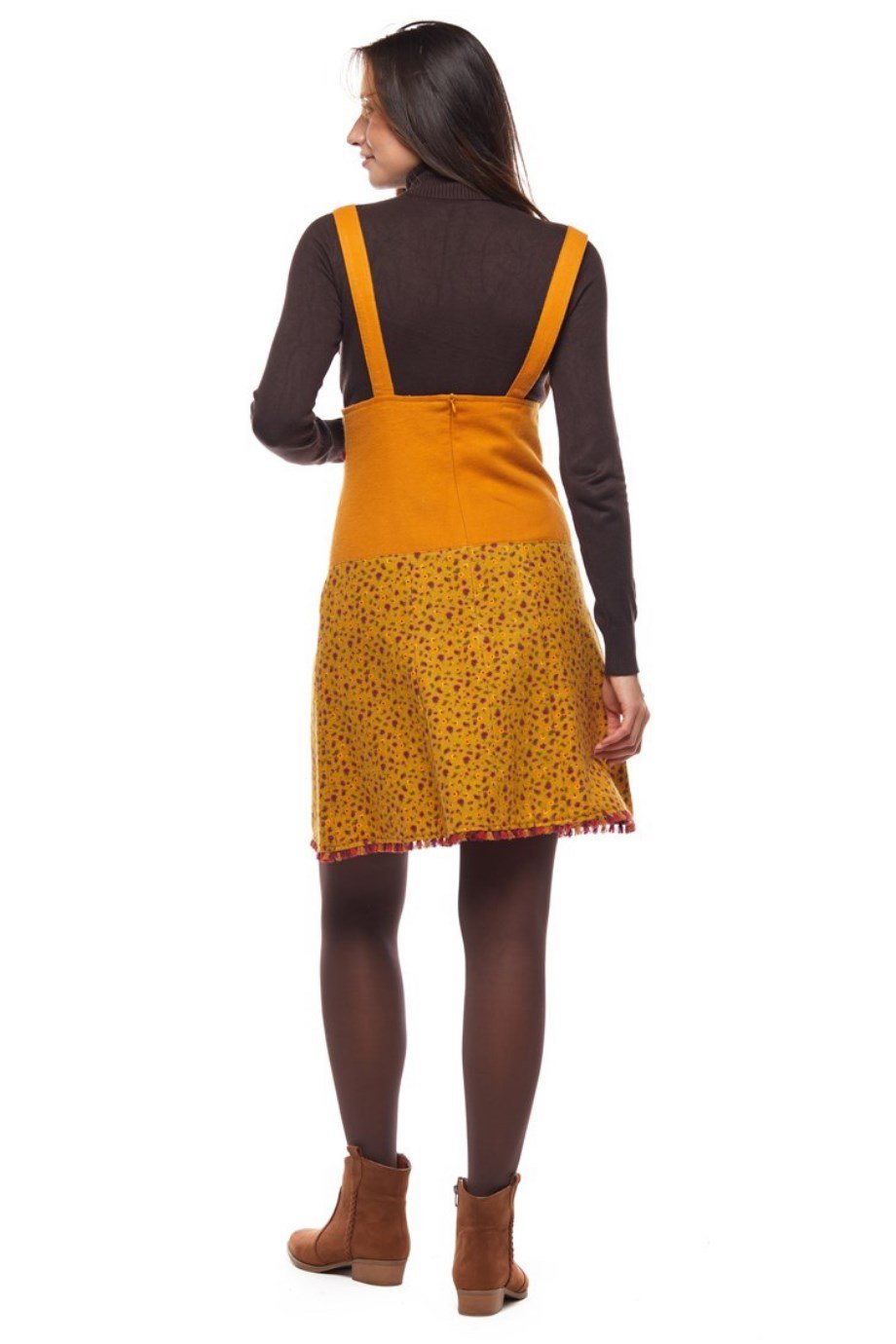 Pazen Hardal Salopet Çıtır Desen Kısa Etek