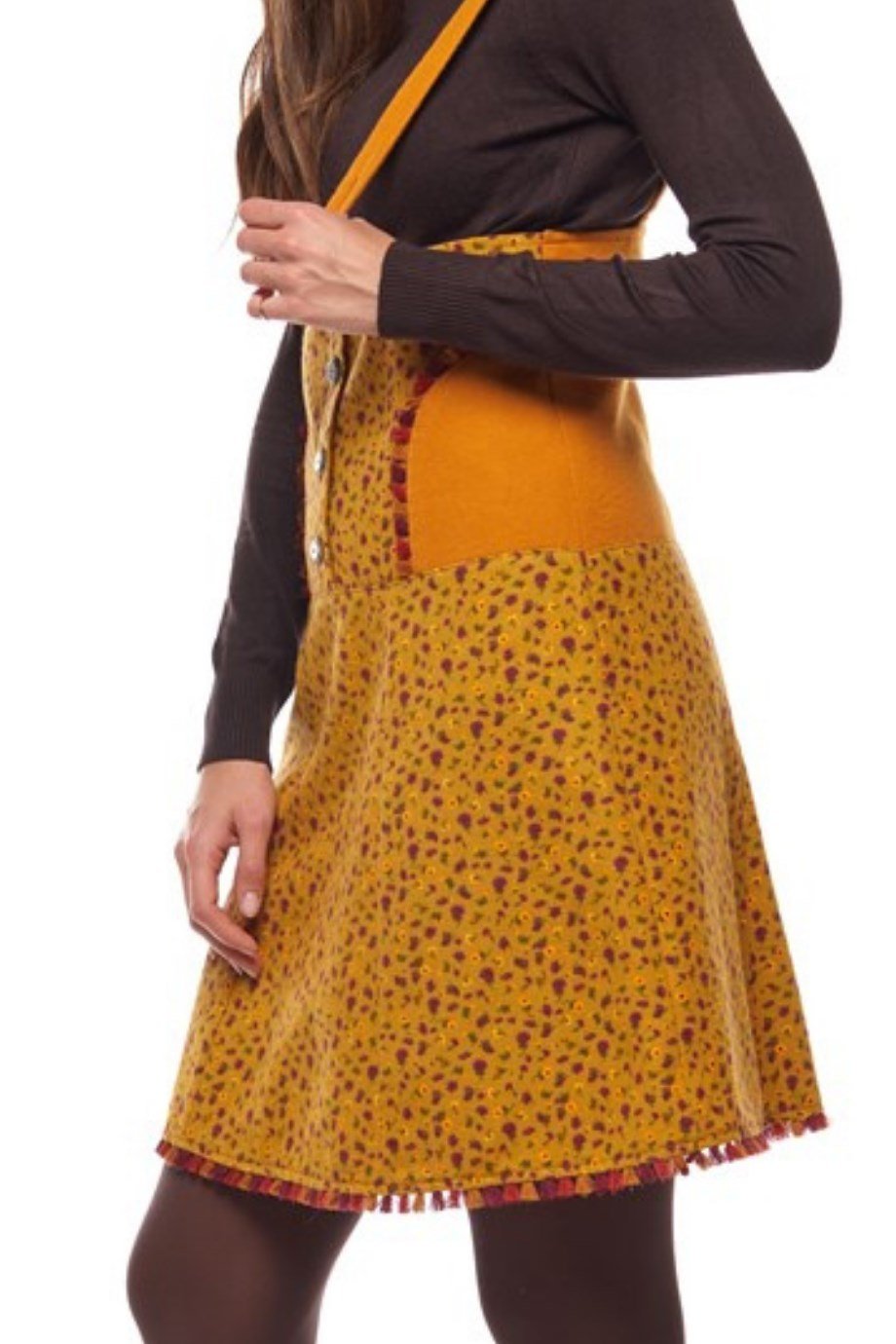 Pazen Hardal Salopet Çıtır Desen Kısa Etek