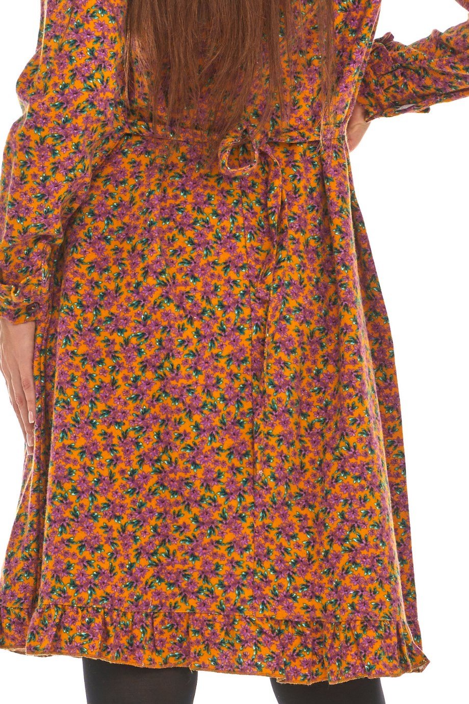 Pazen Hardal Yakalı Kısa Elbise