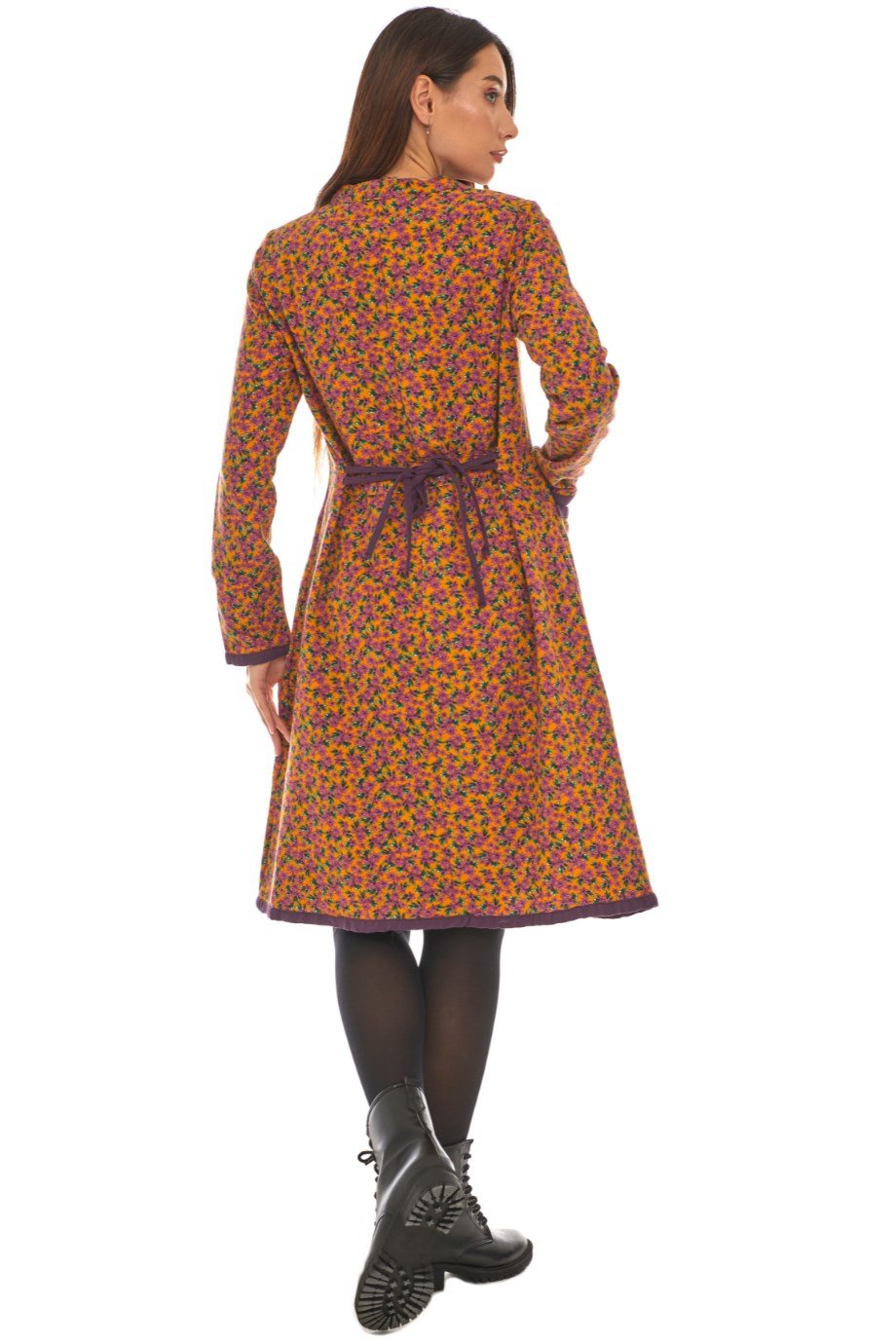 Pazen  Hardal Yıldız Nakışlı Kısa Elbise