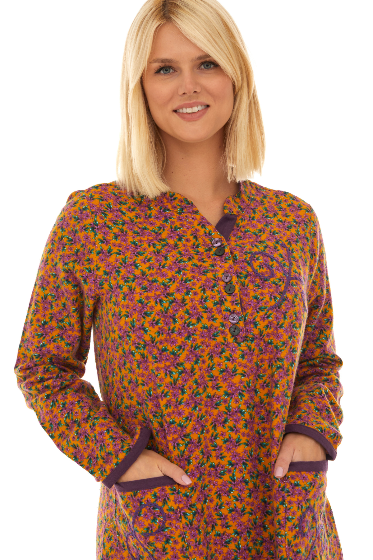 Pazen Hardal Yıldız Nakışlı Uzun Sonbahar ve Kışlık Elbise